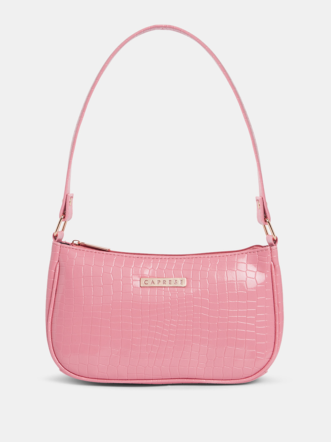 Caprese Faye Animal Textured Baguette Shoulder Bag