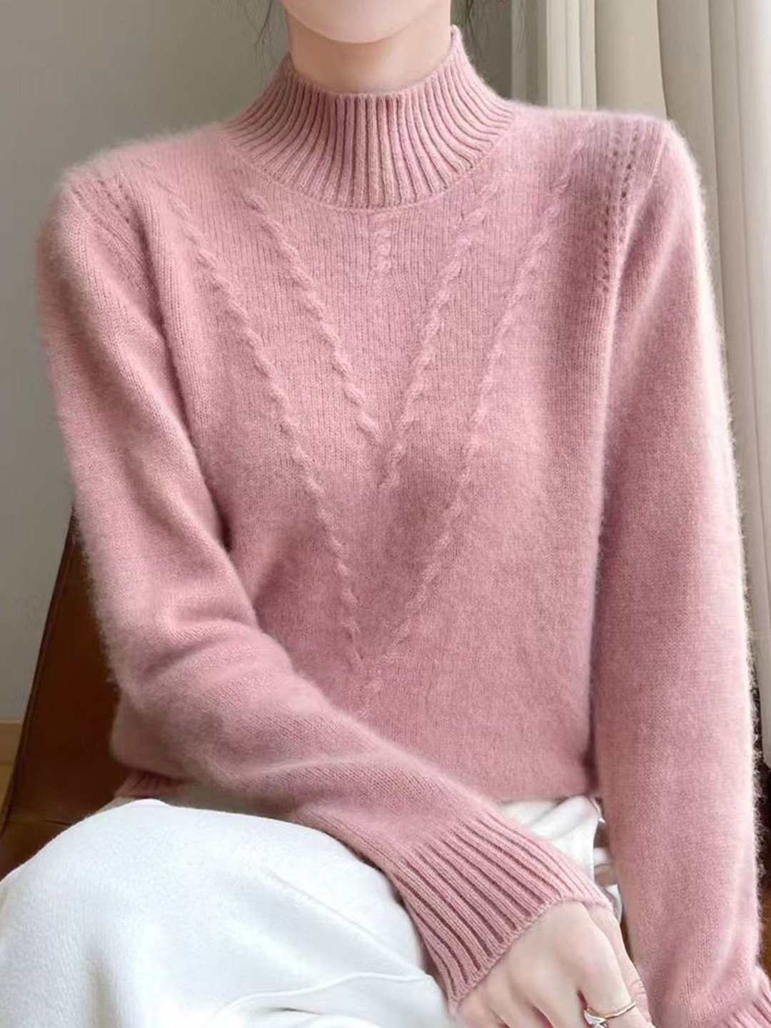 HERE&NOW Women Turtle Neck Cashmere Pullover