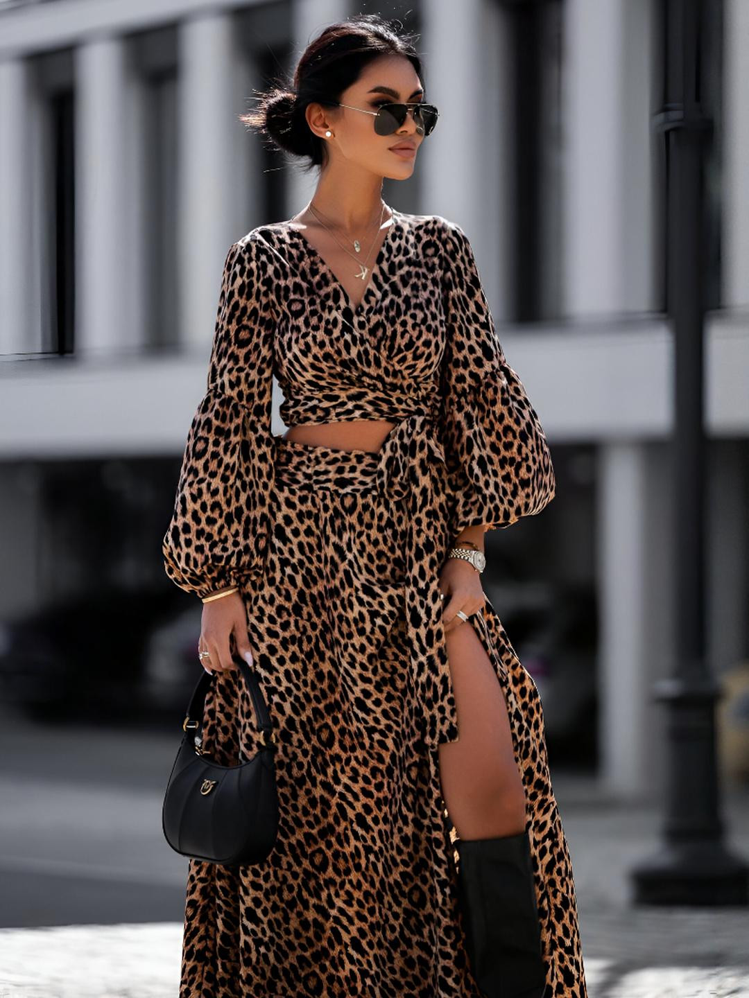 HERE&NOW Women Leopard Printed Co-Ords Set