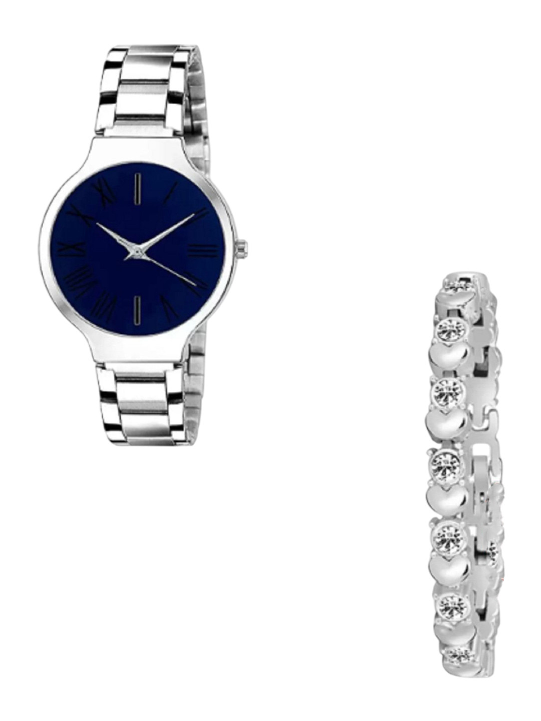 Miss Perfect Unisex Embellished Dial & Bracelet Style Straps Analogue Watch LJ344