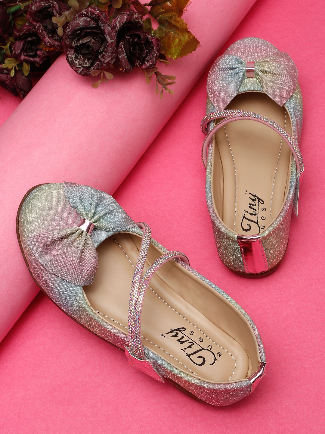 Tiny Bugs Girls Embellished Party Bows Flats
