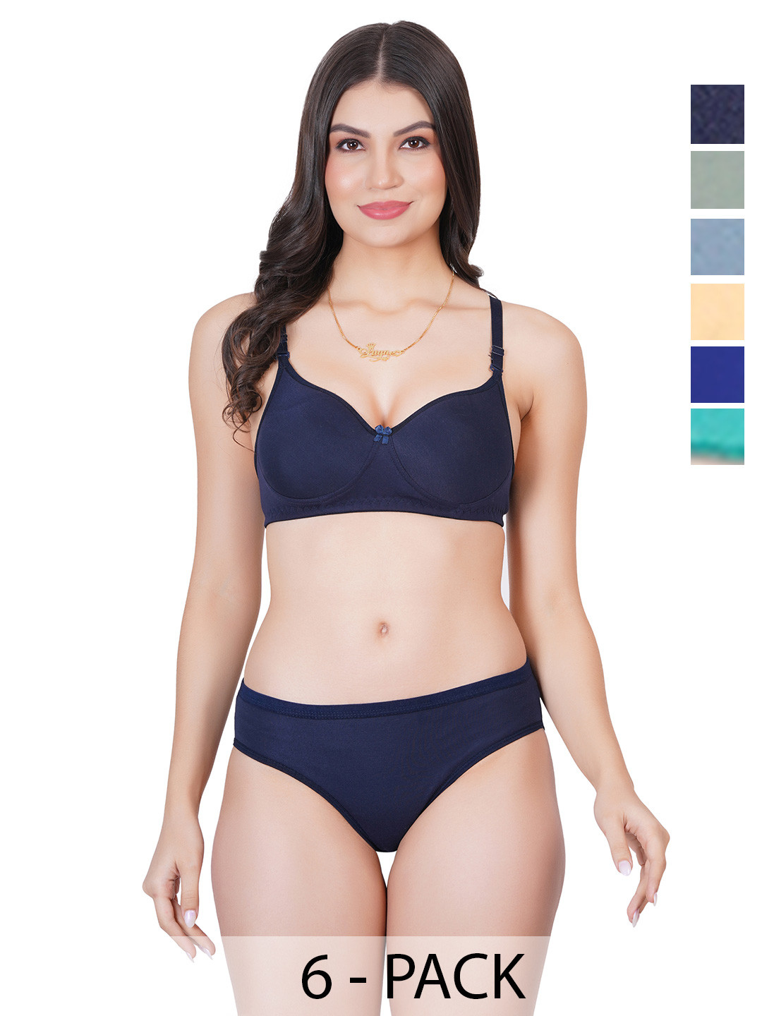 Liigne Pack Of 6 Everyday Non Padded Padded Bra Pure Cotton Lingerie Sets