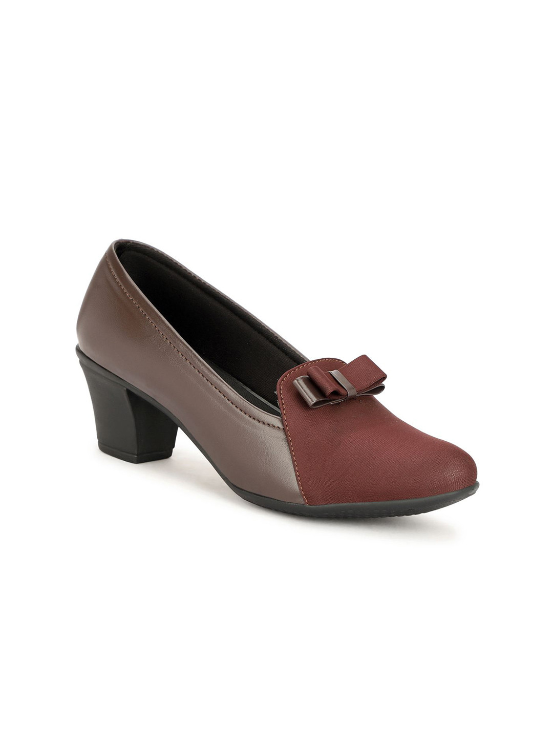 RIMEZS Women Block Pumps with Bows