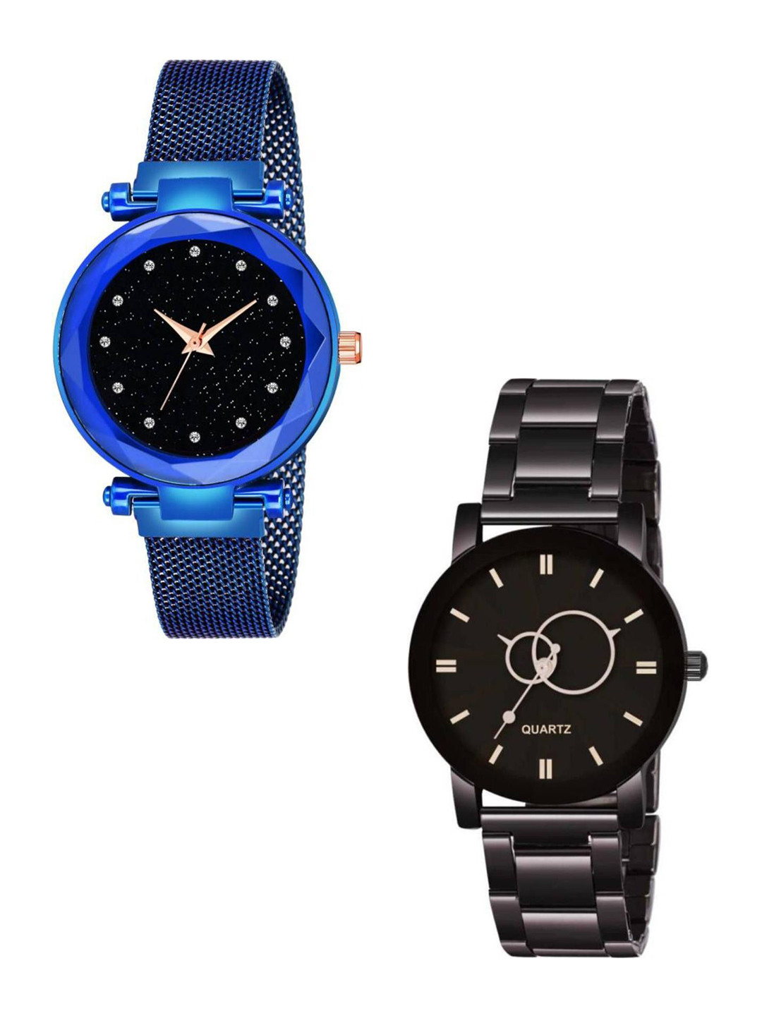 Miss Perfect Women Pack of 2 Embellished Round Dial Analogue Watches COA142
