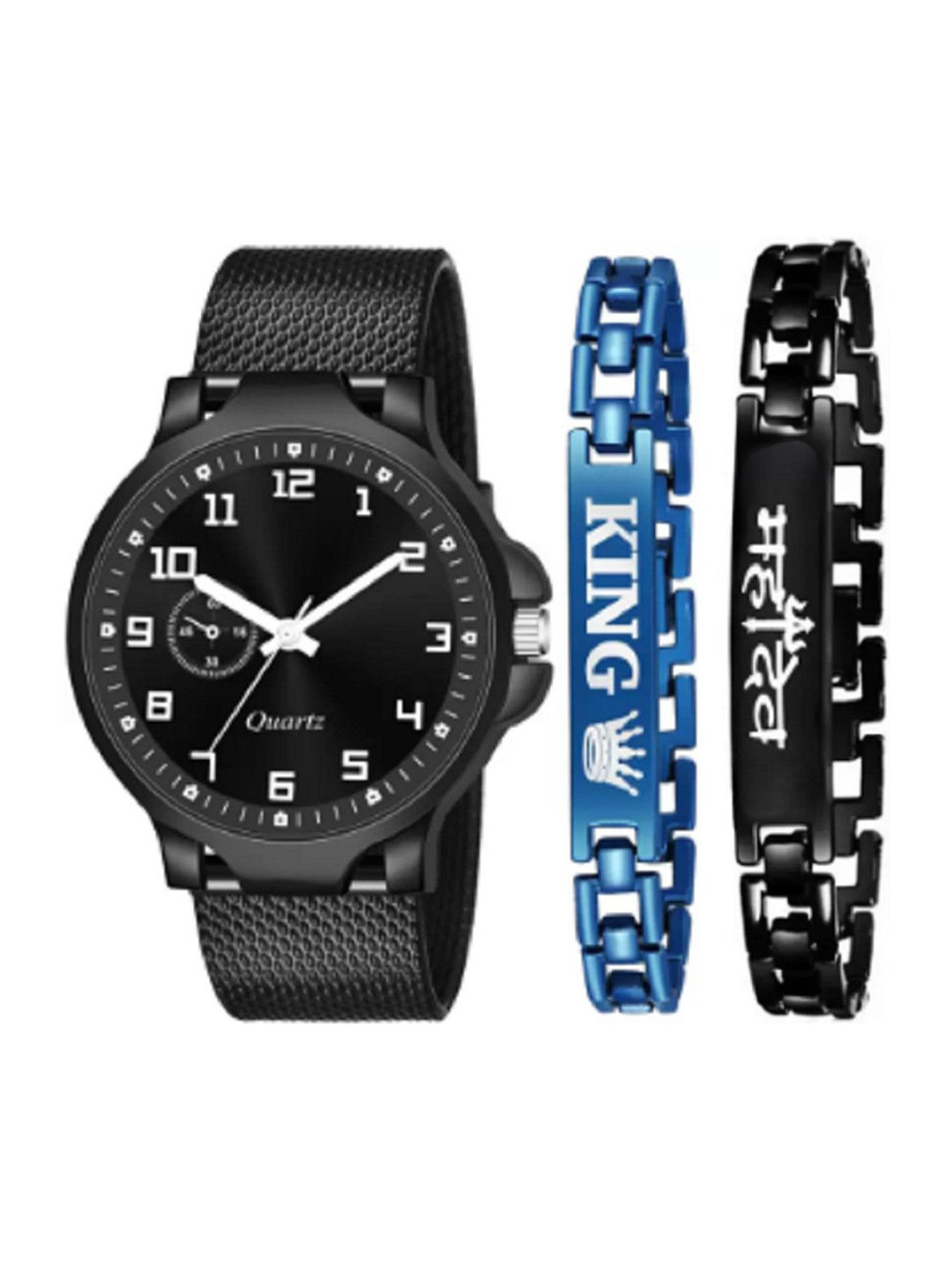 Miss Perfect Unisex Pack of 3 Analogue Watch & Bracelet jk_1551