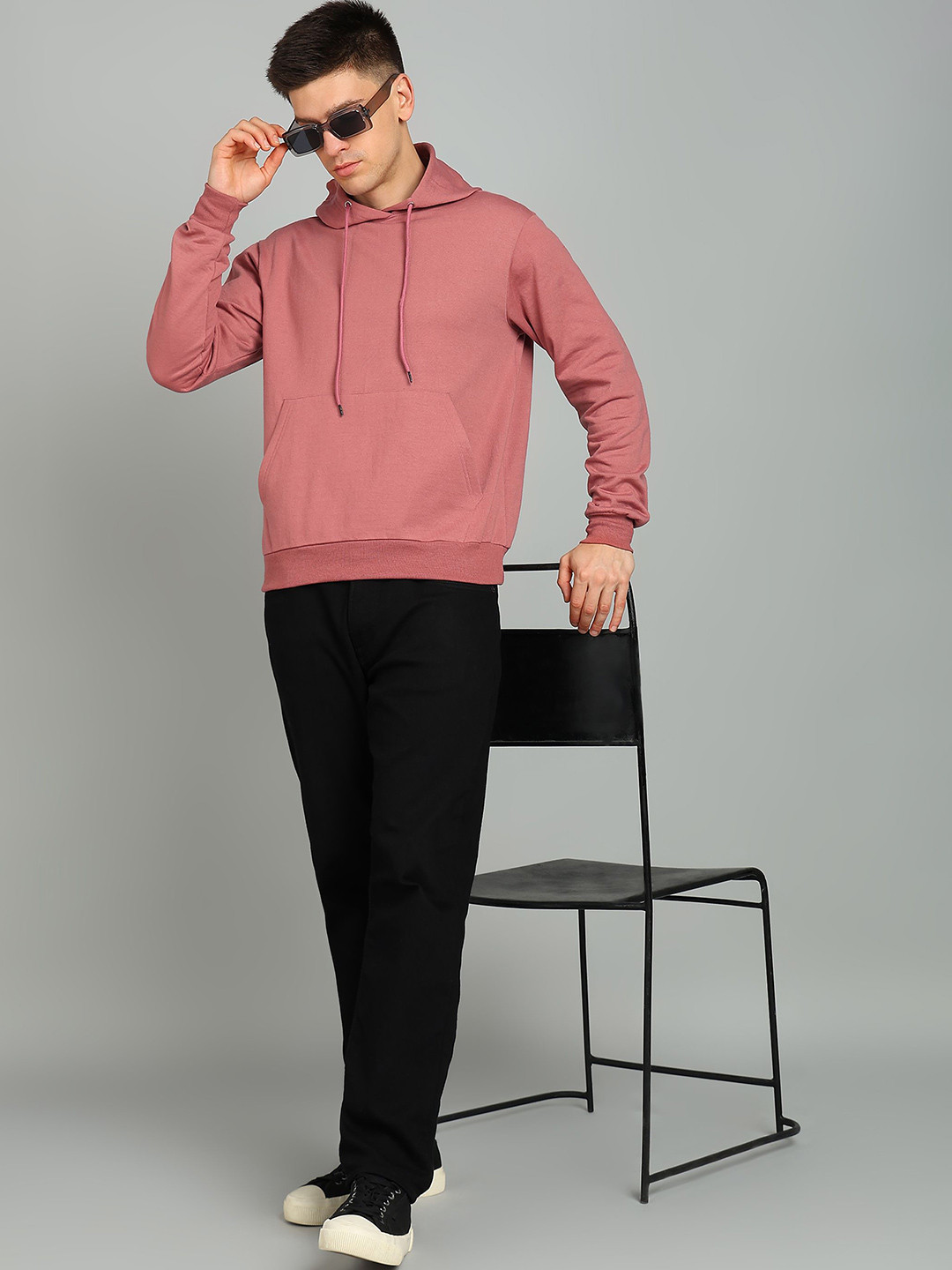 Adyavastram Men Hooded Pullover Sweatshirt