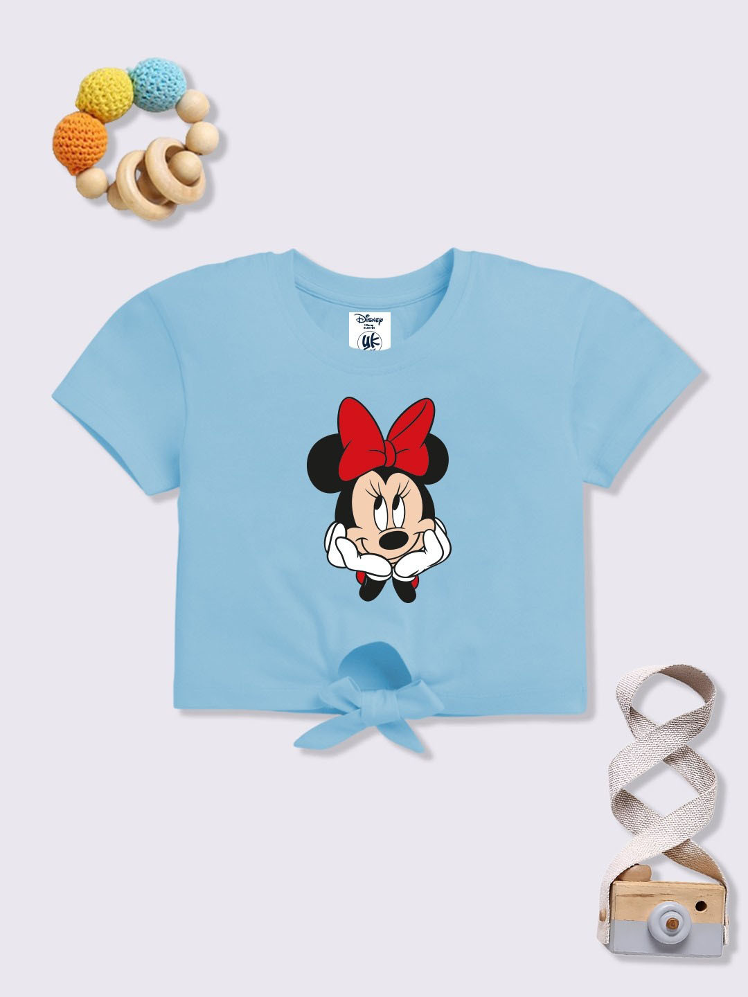 YK Disney Girls Printed Cotton Crop Top