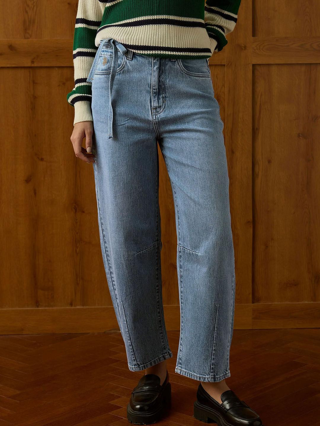 U.S. Polo Assn. Women Mid-Rise Baggy Fit Jeans