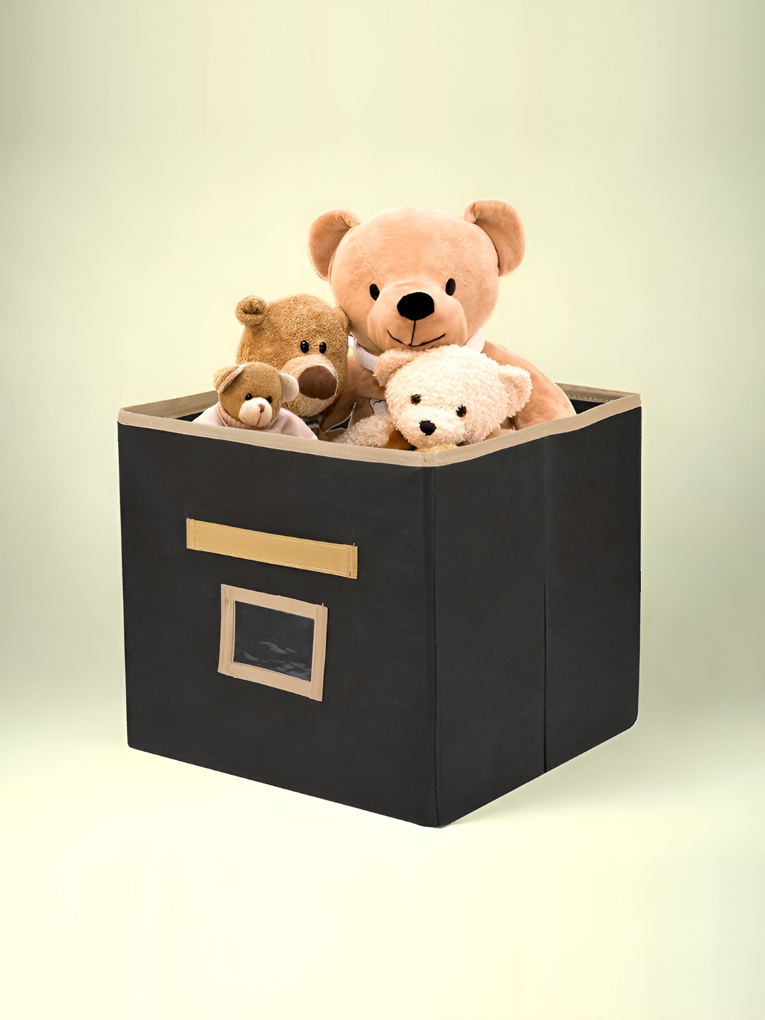 Aura Black & Beige Square Storage Box Organiser