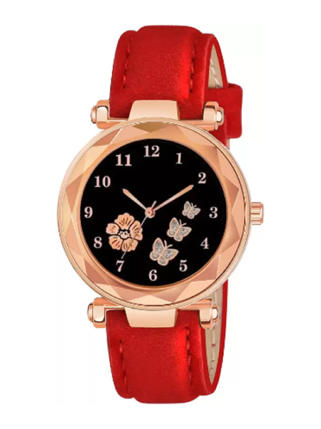Miss Perfect Women Textured Dial & Leather Textured Straps Analogue Watch QE47