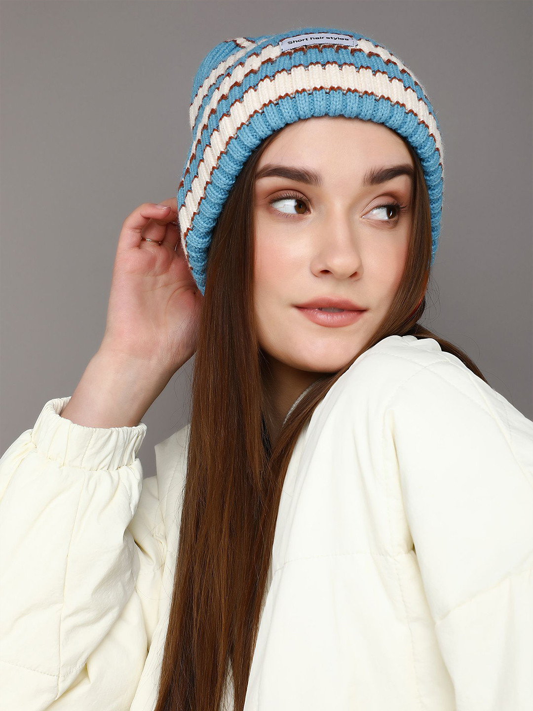 LULU & SKY Women Striped Beanie