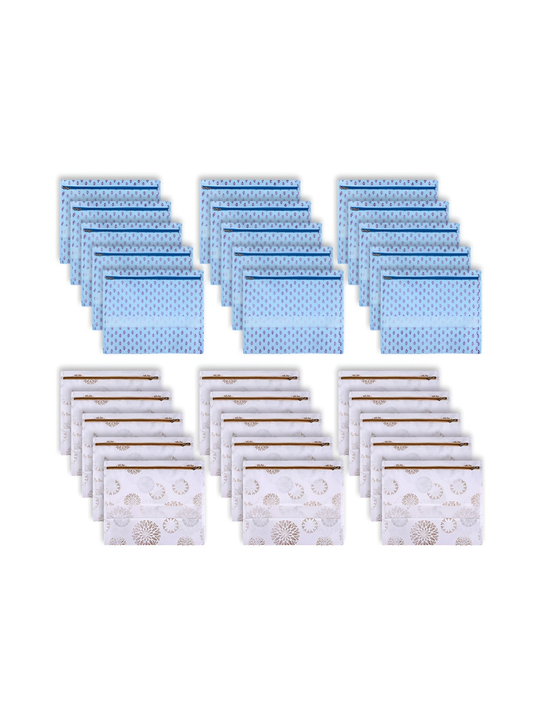 Aura Blue & White 30 Pieces Printed Drawer Organisers