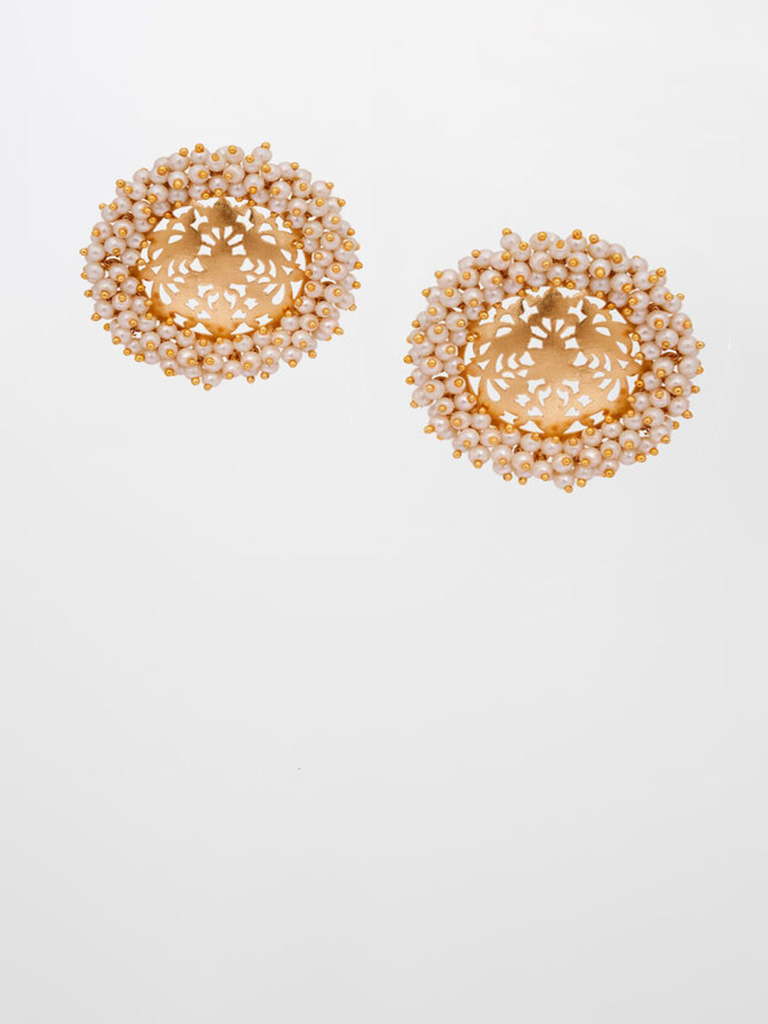 HENA DESIGNS LLP Pearls Beaded Circular Shaped Studs