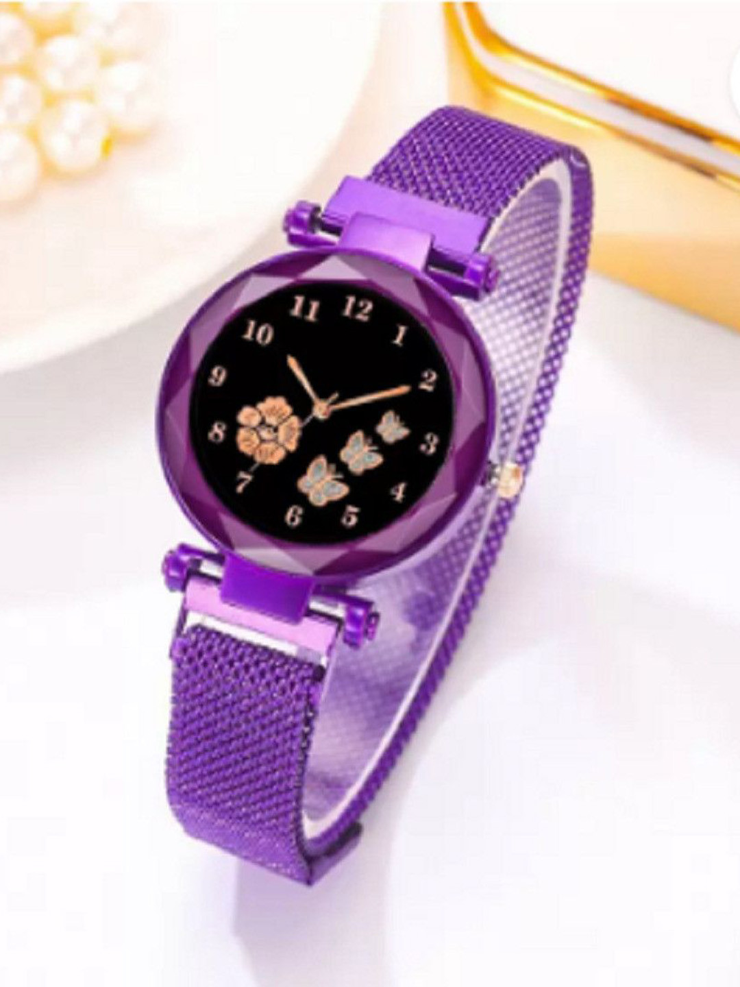 Miss Perfect Women Embellished Dial & Bracelet Style Straps Watch And 2 Bracelet HJ493