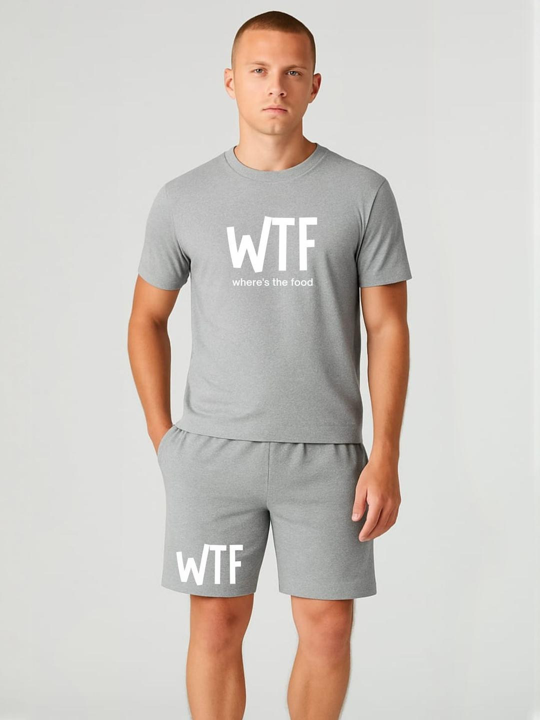 FABSTIEVE WTF Men Printed Round Neck T-Shirt With Shorts Co-ords