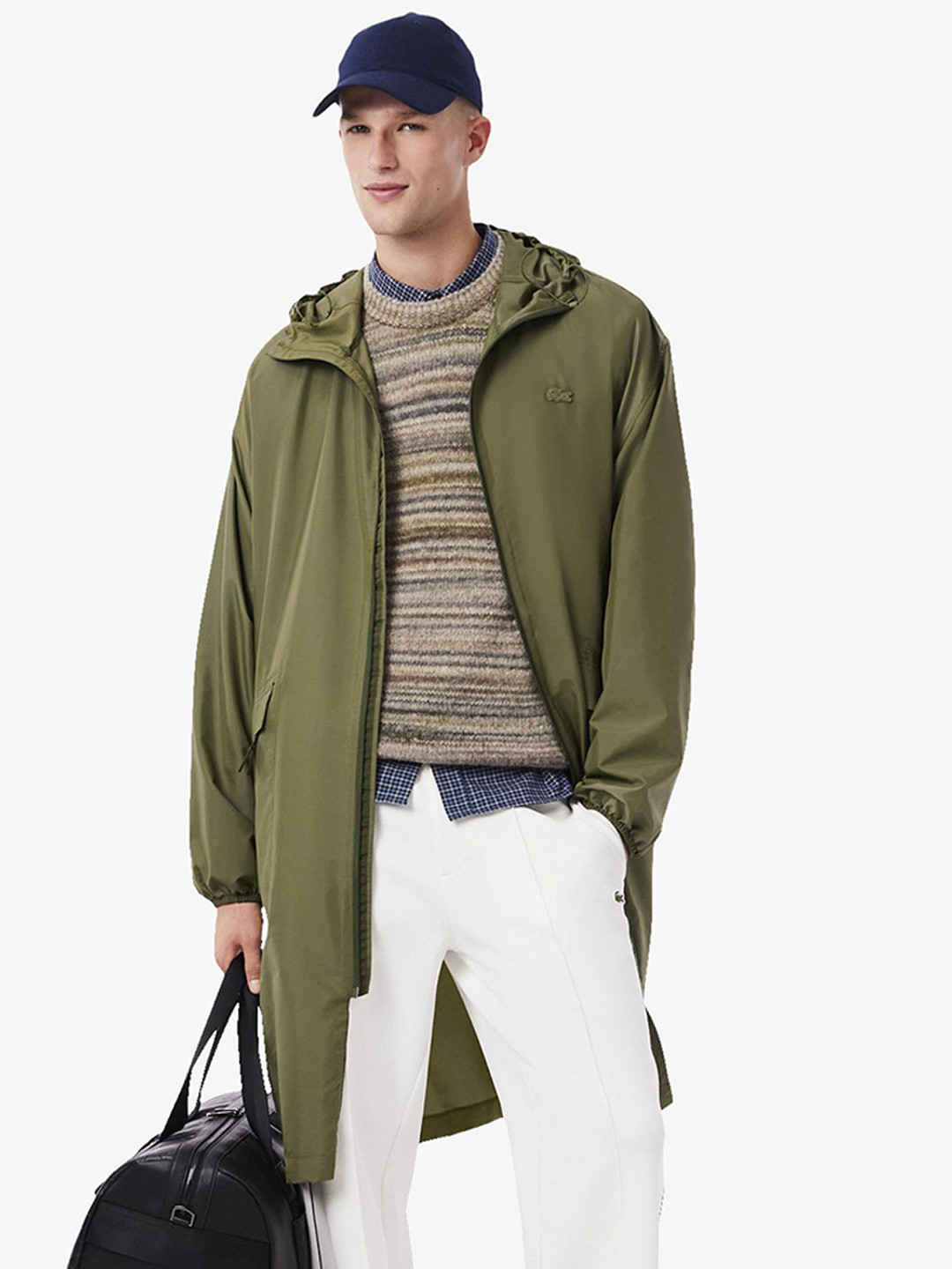 Lacoste Men Hooded Solid Water Resistant Tailored Jacket