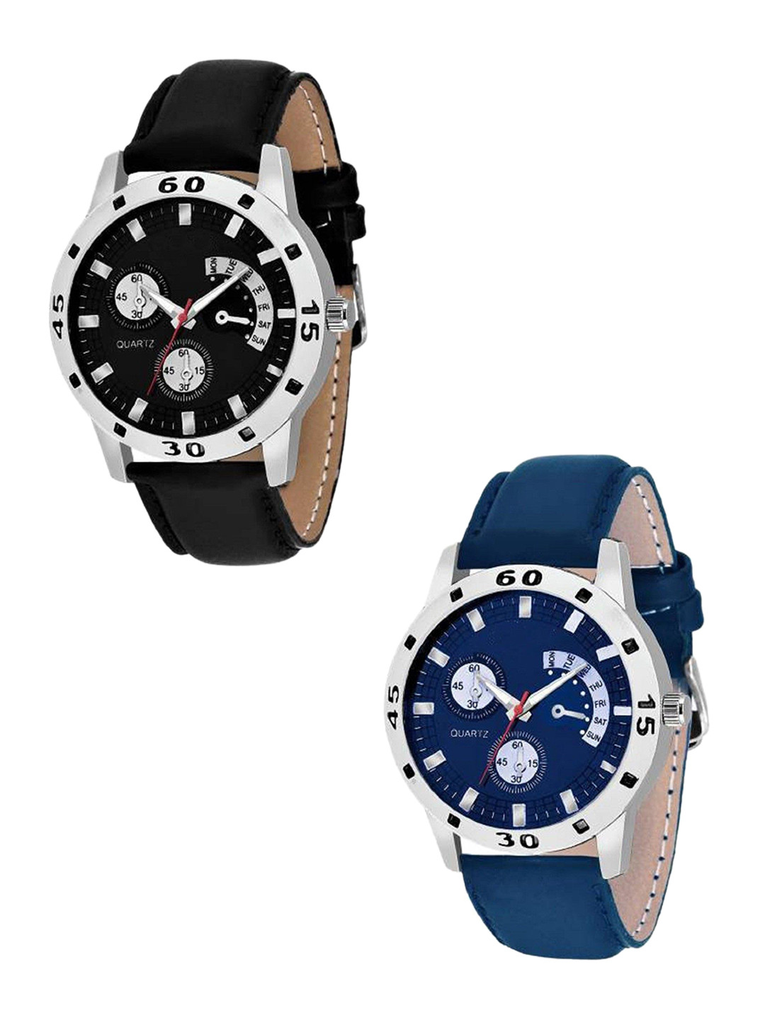 Miss Perfect Men Pack Of 2 Dial & Leather Straps Watches FA254