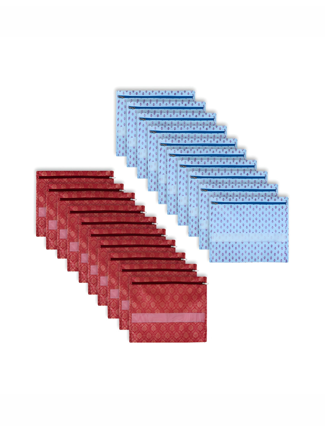 Aura Blue & Maroon 20 Pieces Wardrobe Drawer Organisers