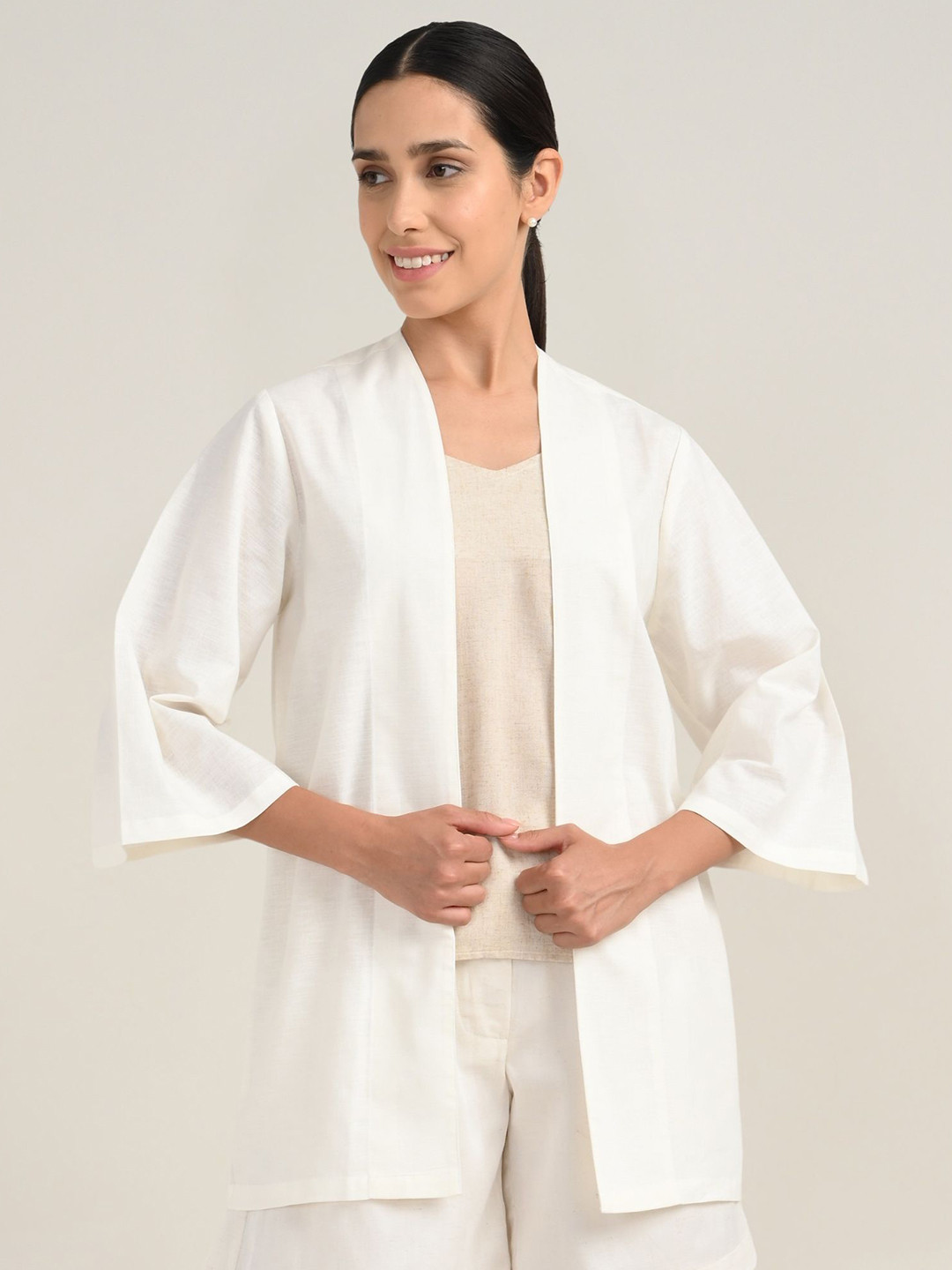 Saltpetre Organic Cotton Open Front Shrug
