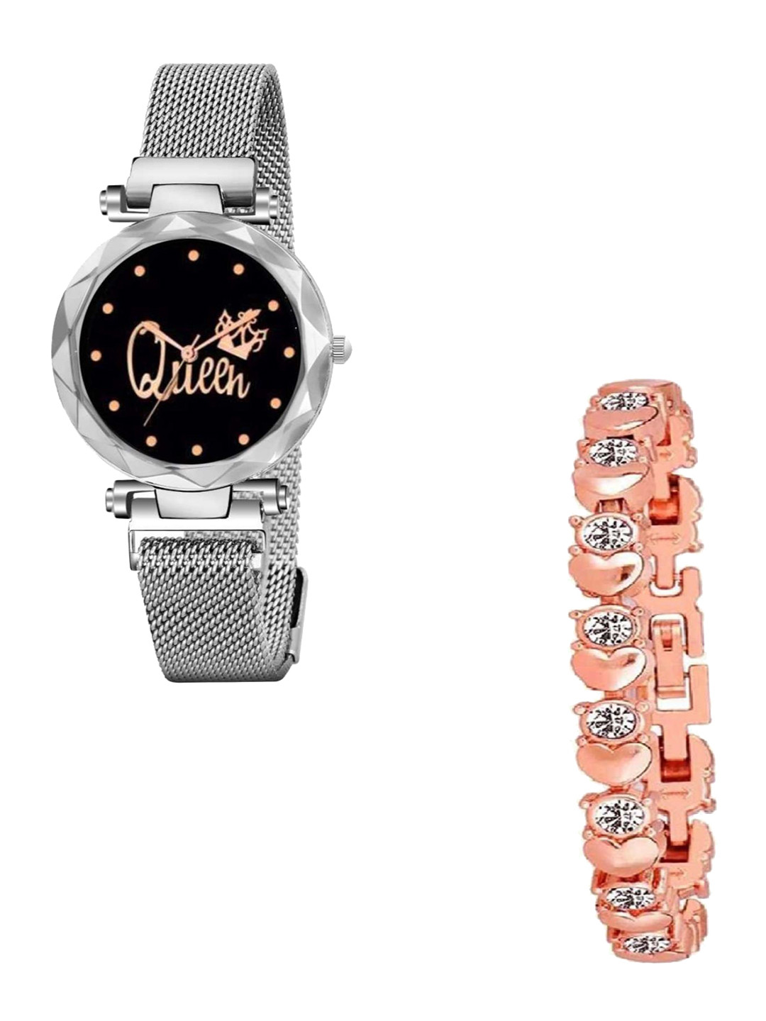 Miss Perfect Women Embellished Dial & Bracelet Style Straps Analogue Watch jk2101
