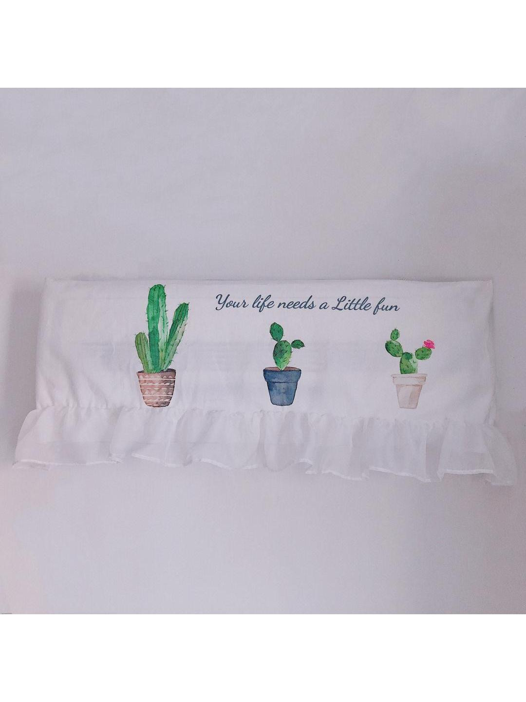 4square White Printed Cotton Air Conditioner