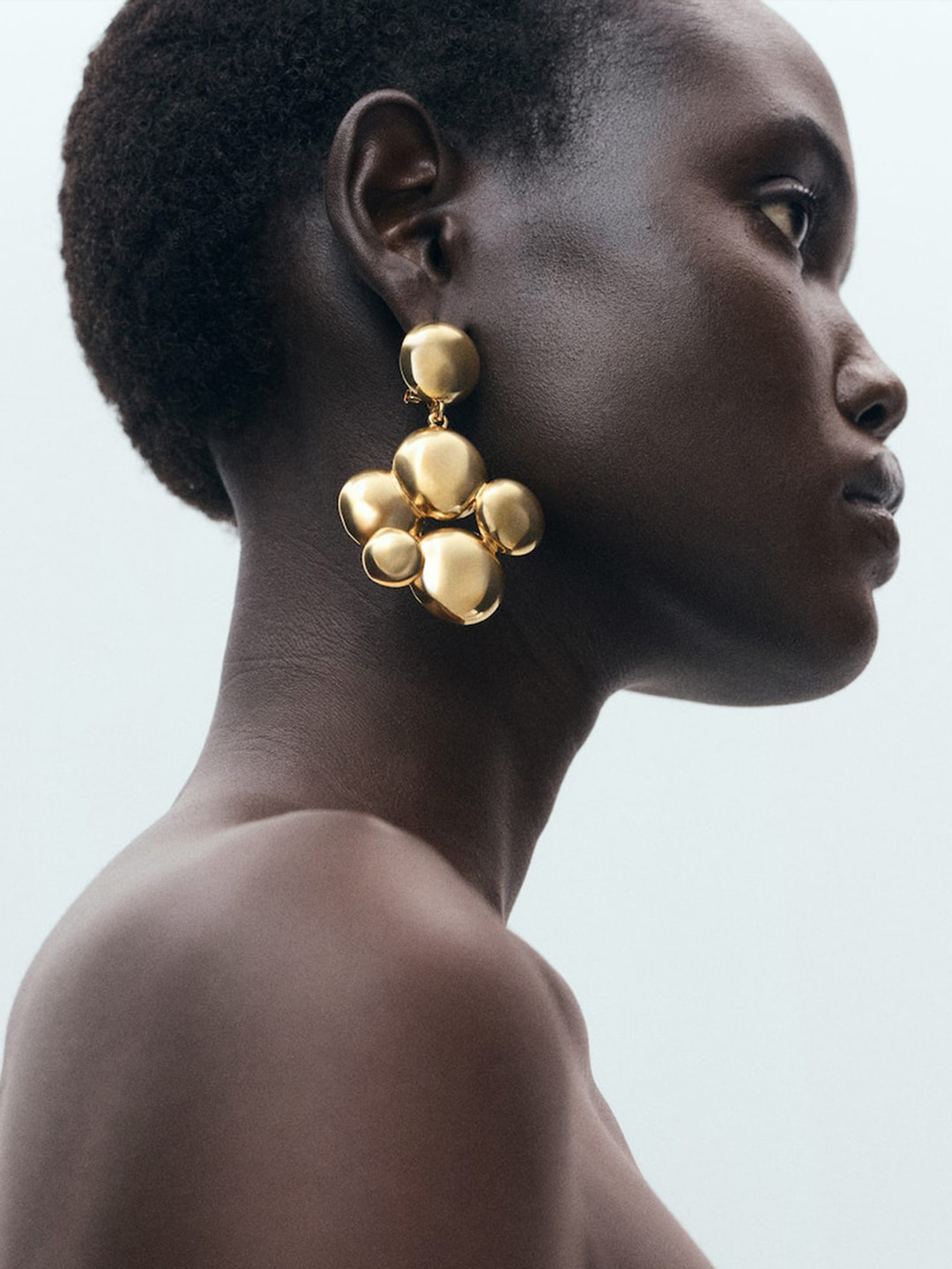 MANGO Round hanging earrings