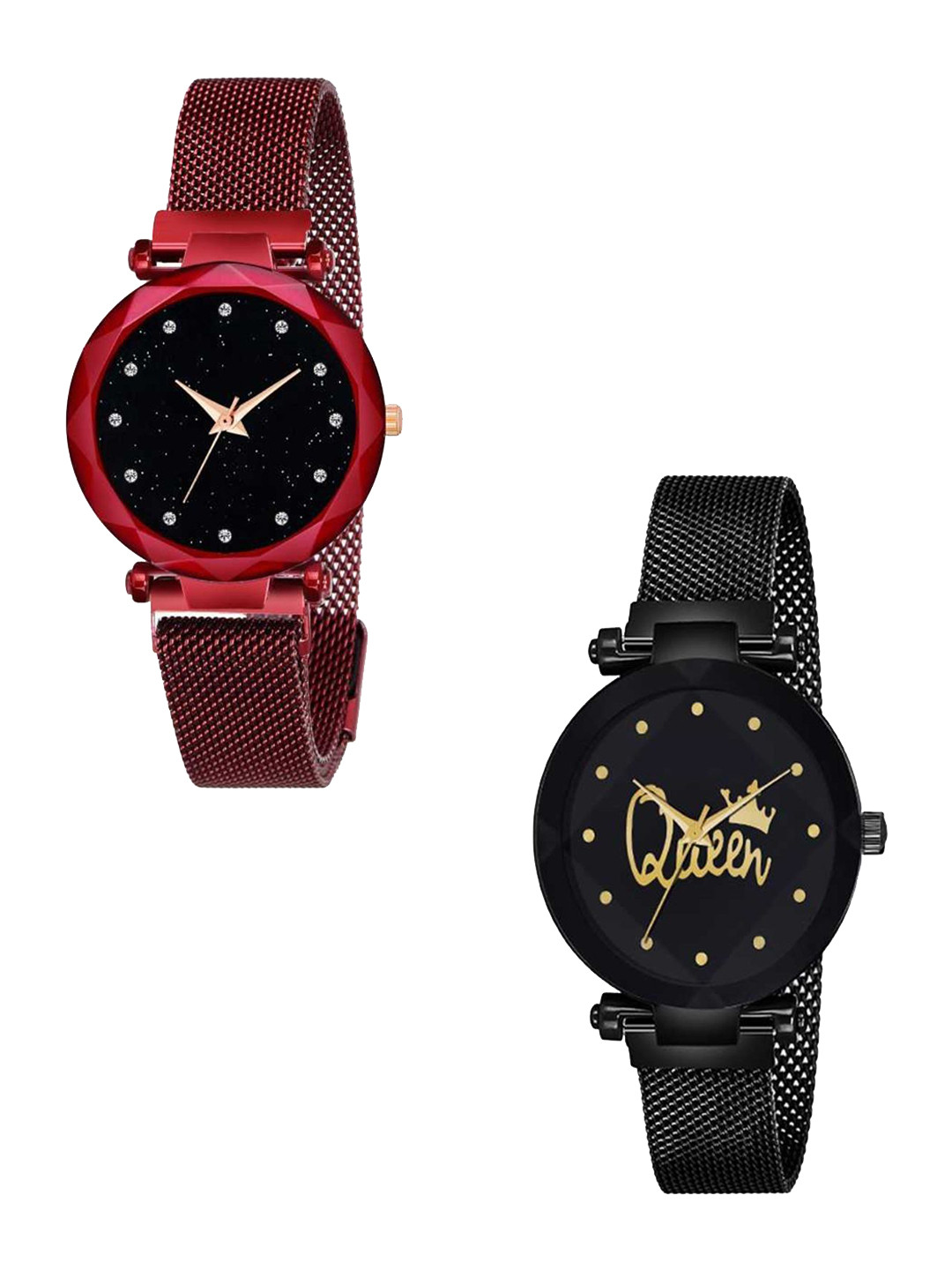 Miss Perfect Women Set Of 2 Embellished Dial & Straps Analogue Watch PayM190