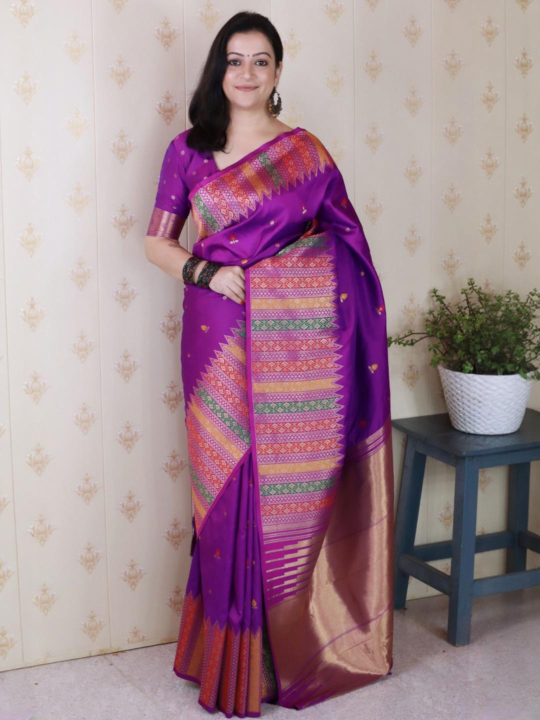 all about you Purple Saraswati Saree