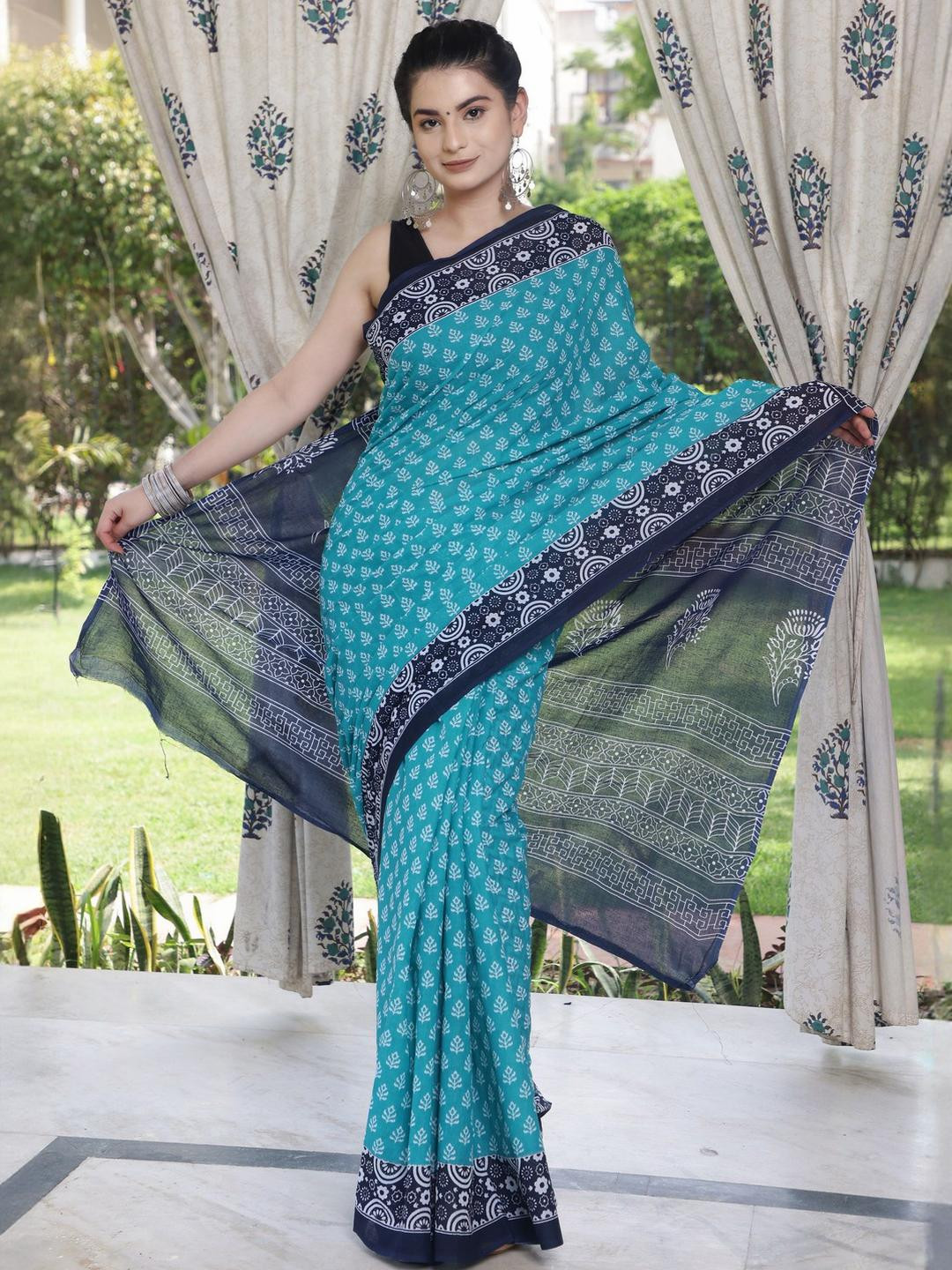 Pinkcity Trade World Women Ethnic Motif Printed Pure Cotton Saree