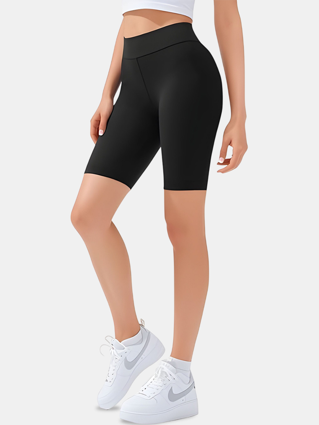 ATOX Girls Slim Fit High-Rise Cycling Sports Shorts