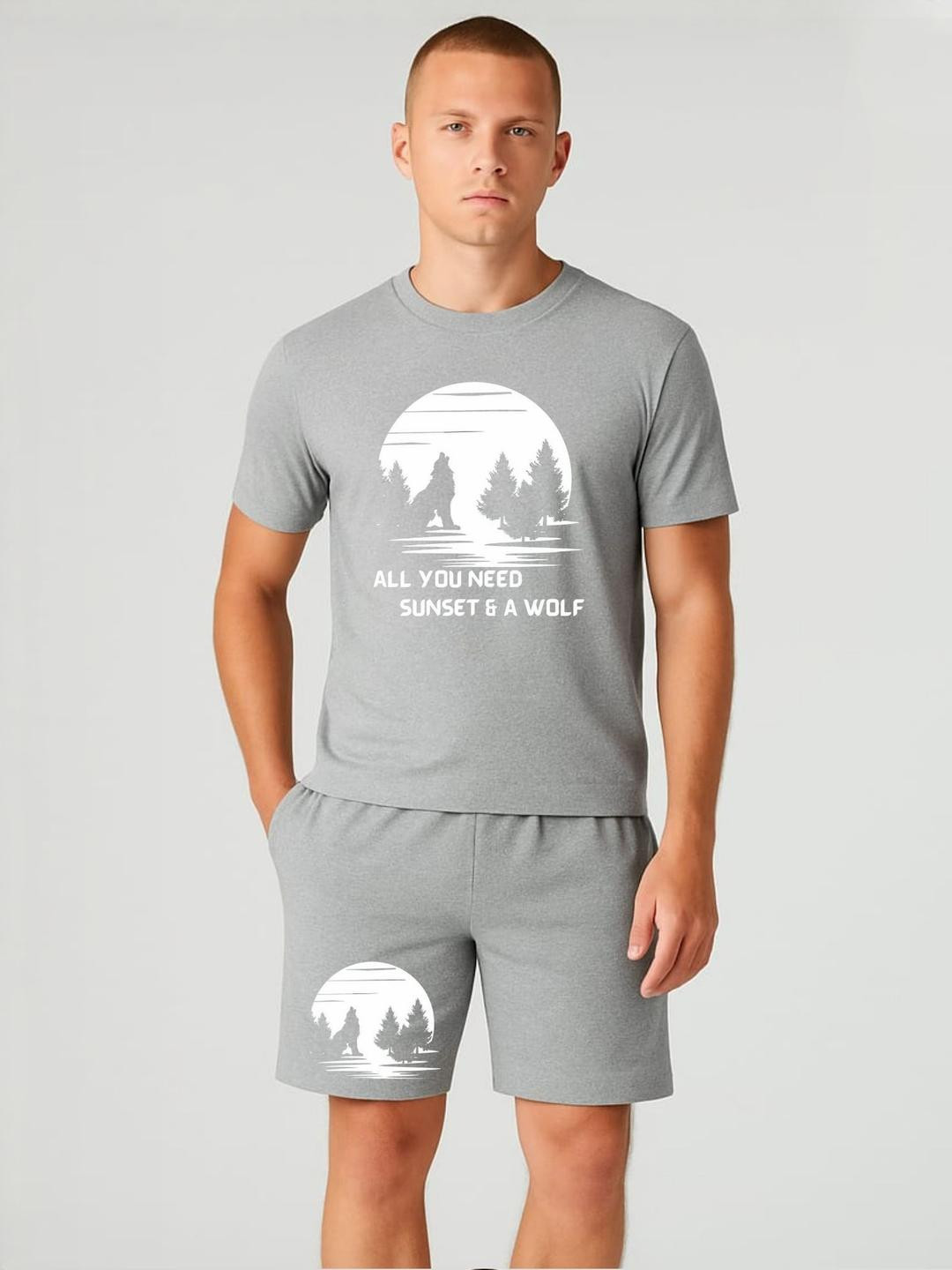 FABSTIEVE All You Need Printed Round Neck T-Shirt With Shorts Co-Ords