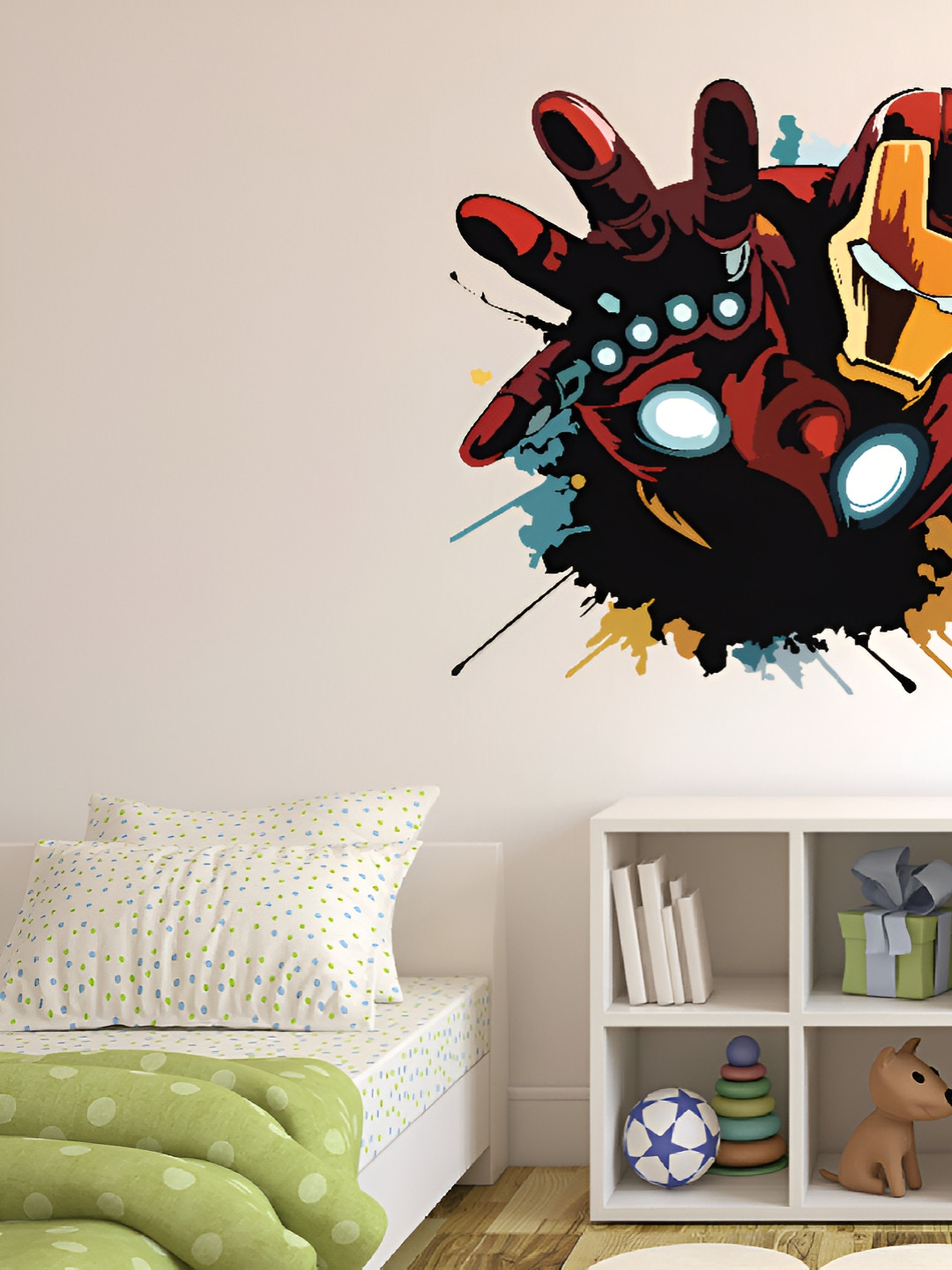 LANSTICK Red & Orange-Coloured Printed Matte Finish Wallpaper