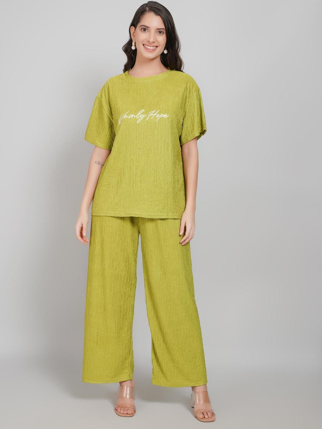 Stem Rope Women Round Neck Co-Ords