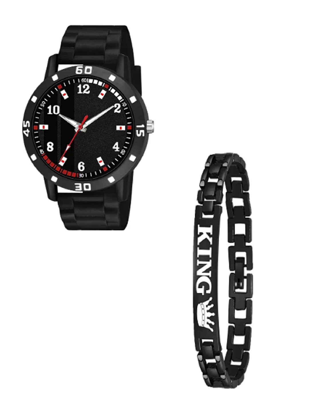 Miss Perfect Men Pack of 2 Printed Dial Analogue Watch & Bracelet  AC128