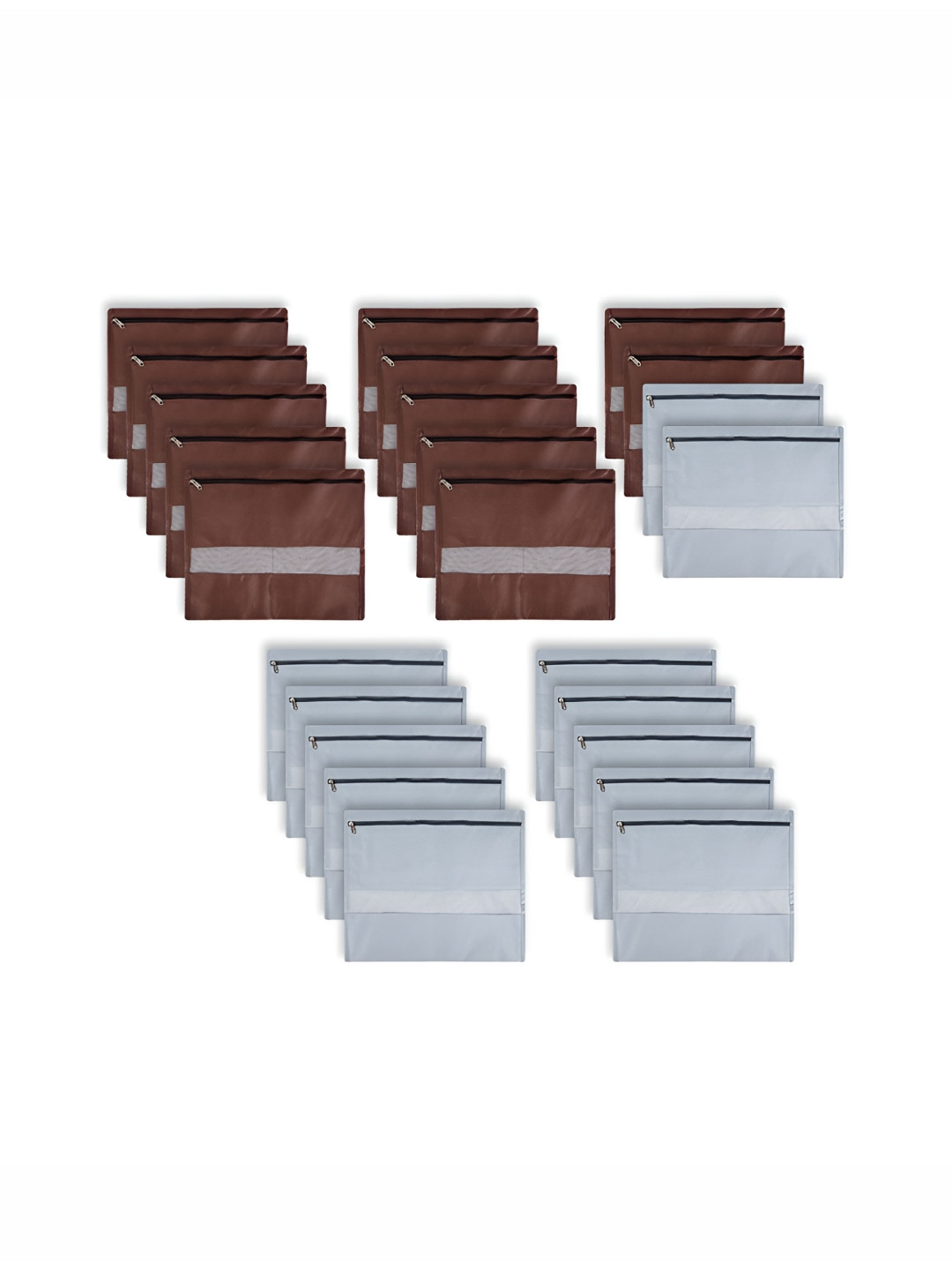 Aura Brown & Grey 24 Pieces Single Saree Bags Organisers