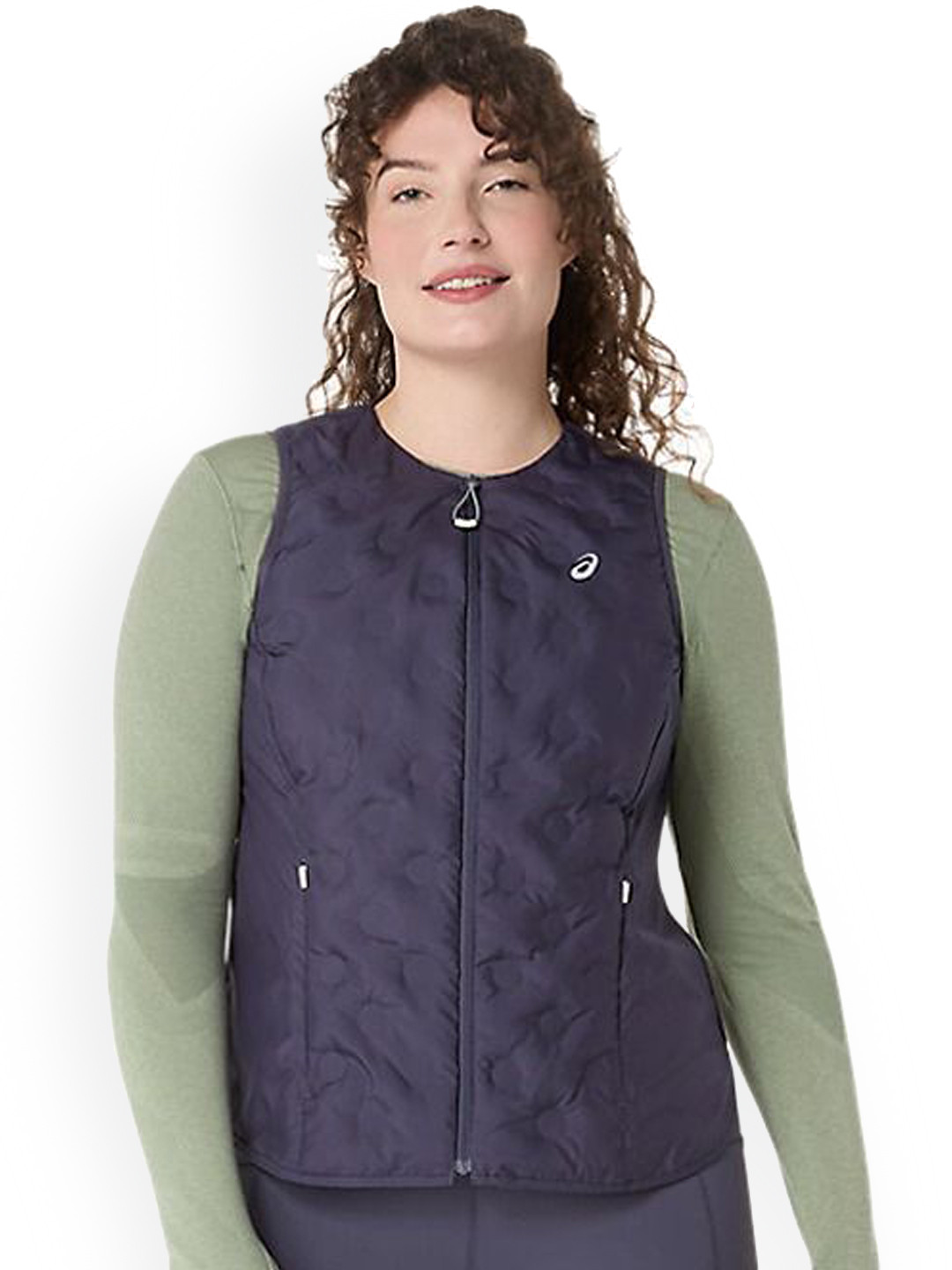 ASICS NAGINO RUN PADDED GILET Straight Hem Zipper Windcheater