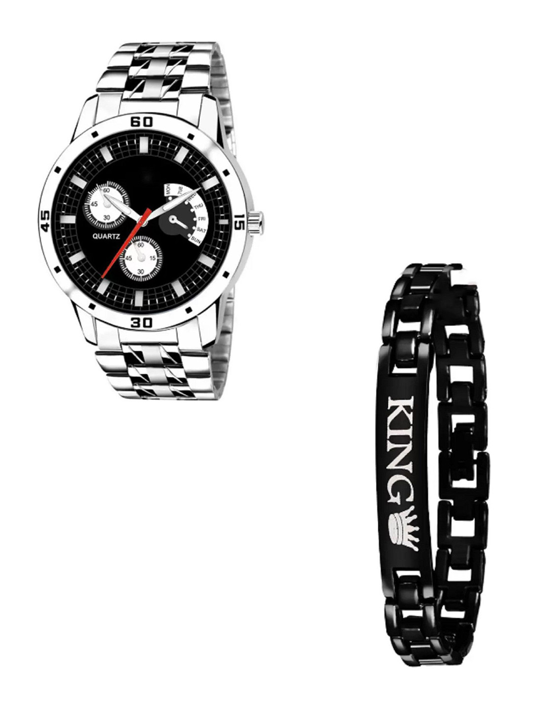 Miss Perfect Unisex Printed Dial & Bracelet Style Straps Analogue Watch With Brscelet