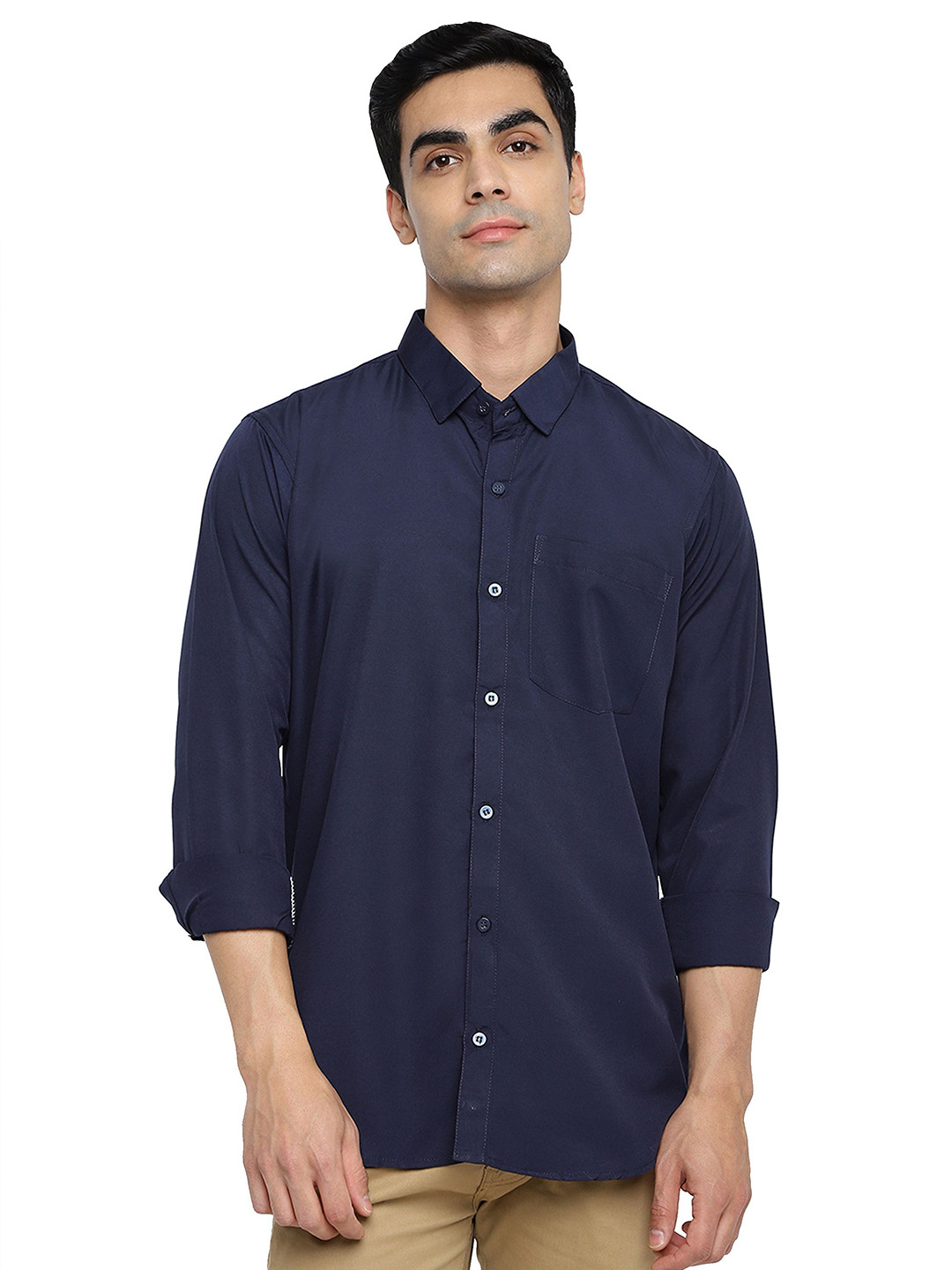 HASINI FASHION Men Comfort Fit Solid Spread Collar Casual Shirt