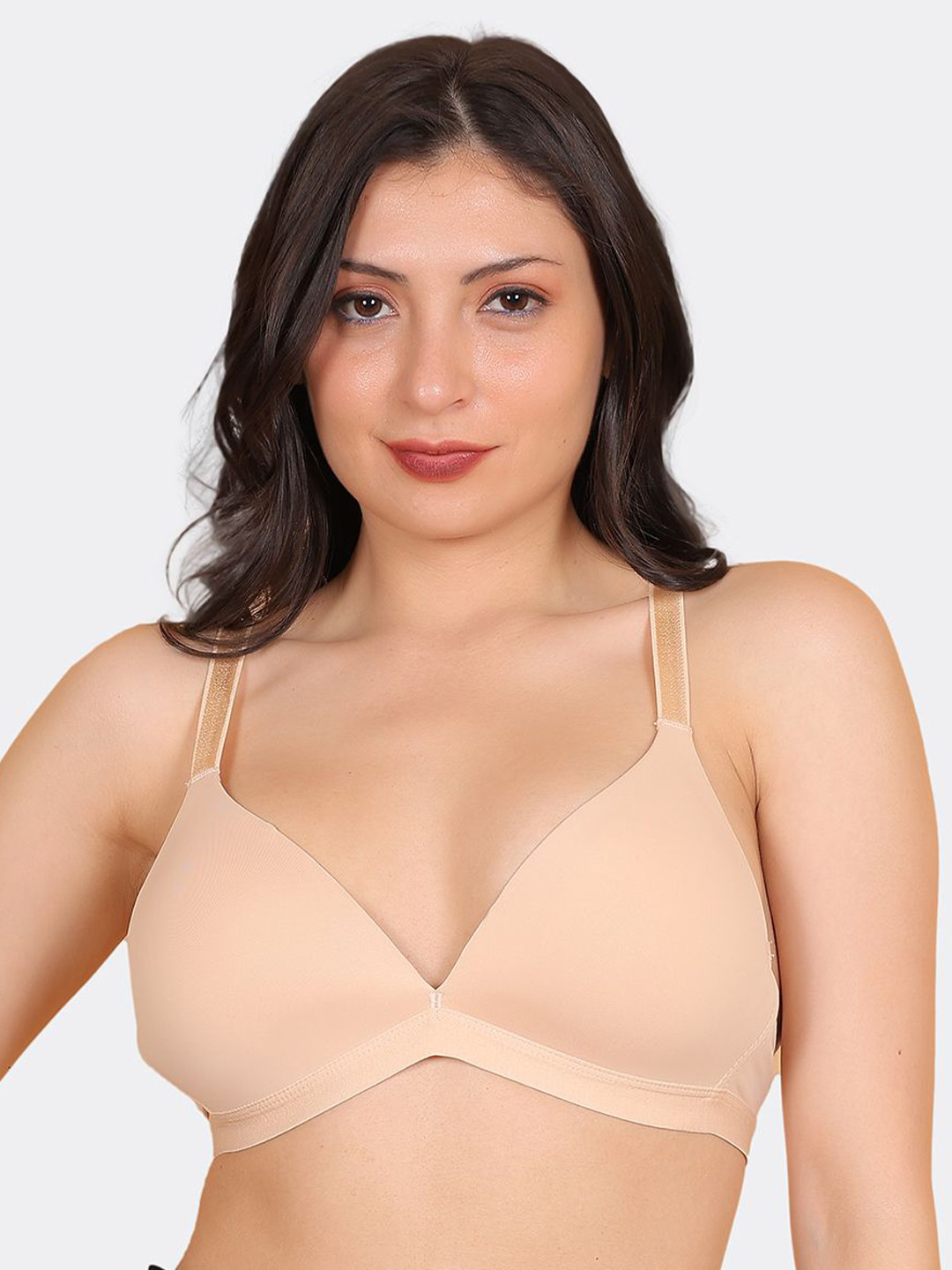 ZYLUM FASHION Medium Coverage Non-Wired & Lightly Padded Plunge Bra