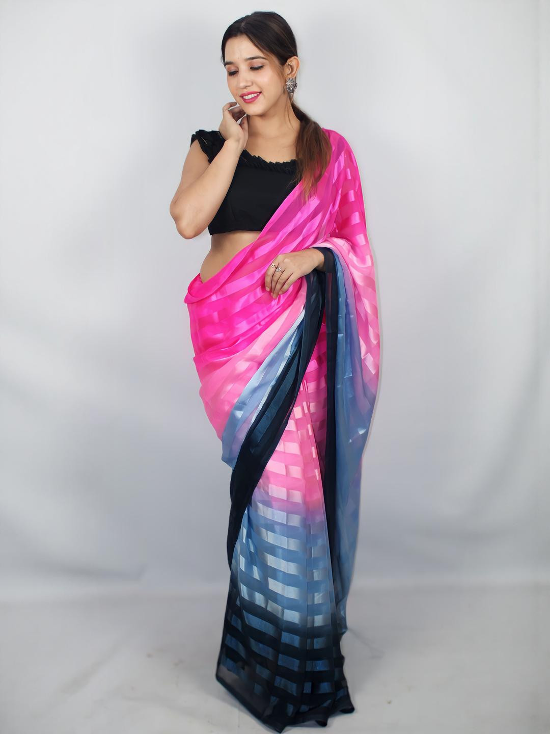 Moda Rapido Multi Embellished Satin Sarees