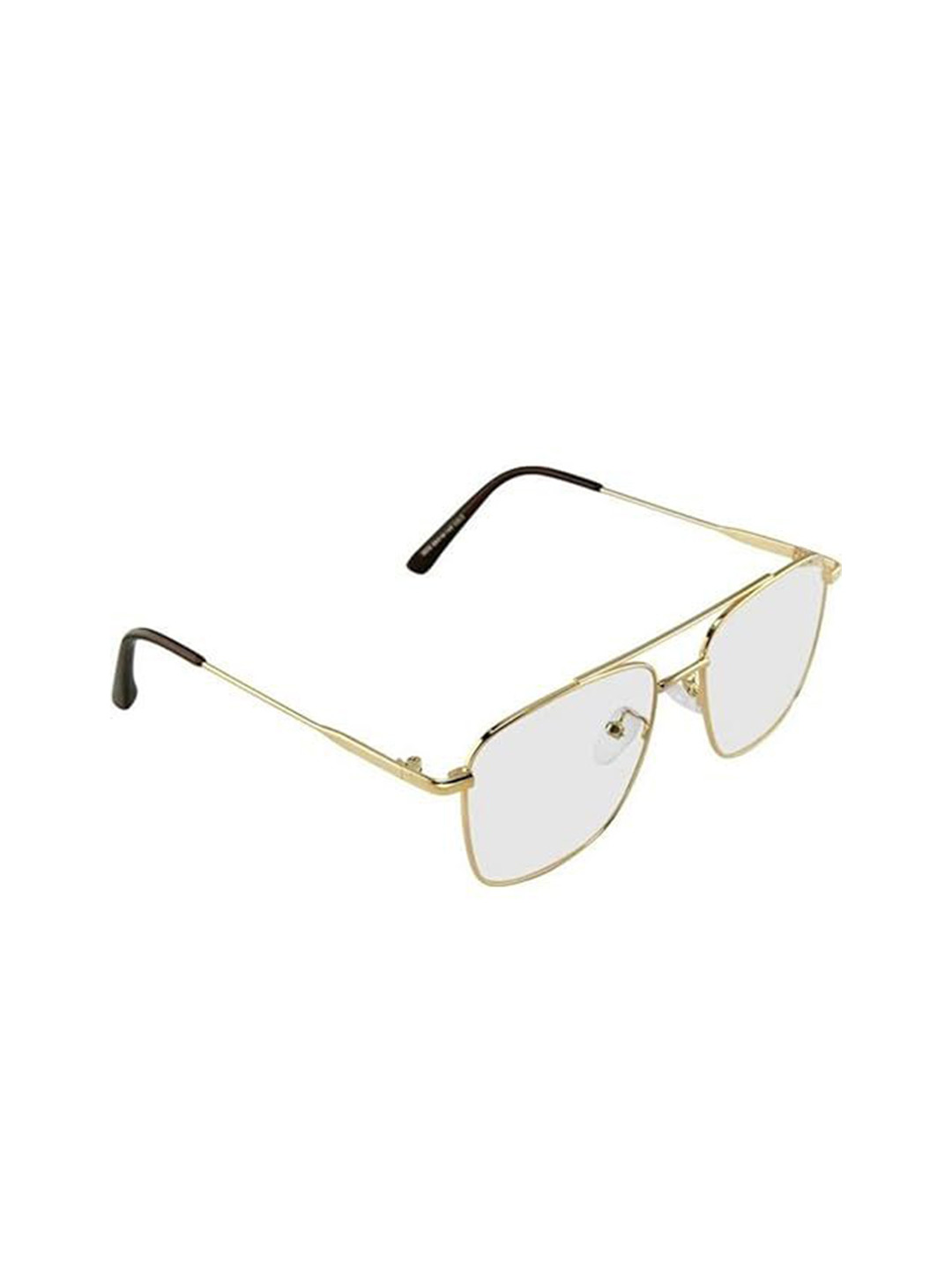 Mast & Harbour Unisex Stainless Steel Clear Lens & Gold-Toned Rectangle Frame