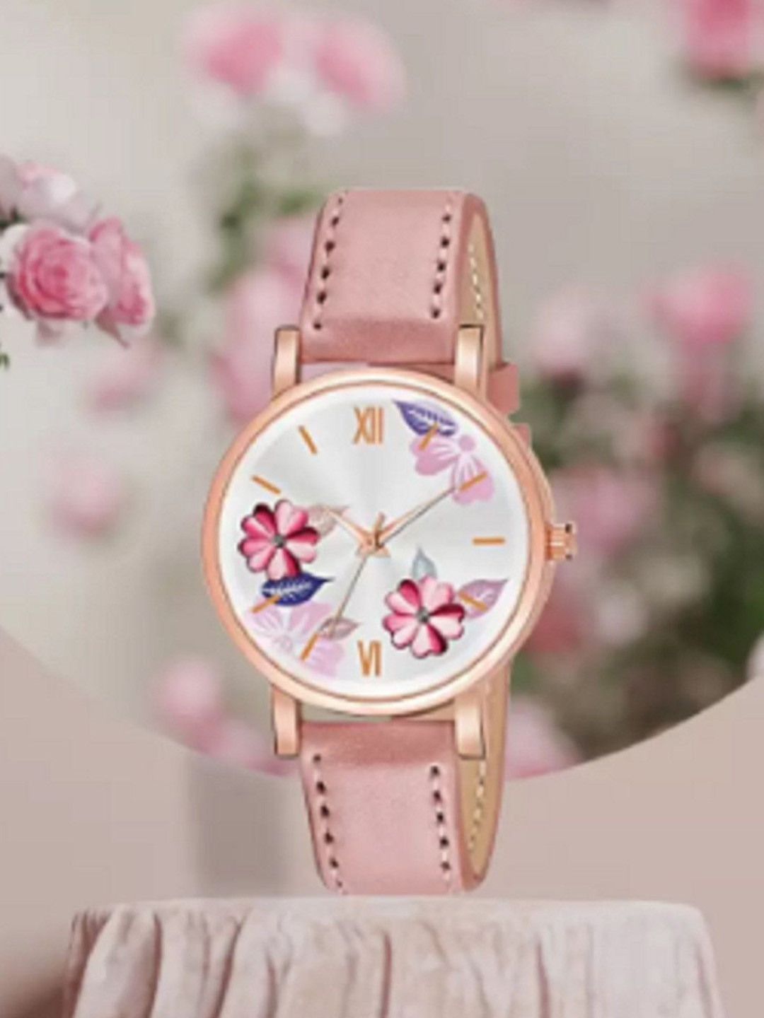 Miss Perfect Women Printed Dial & Leather Straps Analogue Watch LJ460