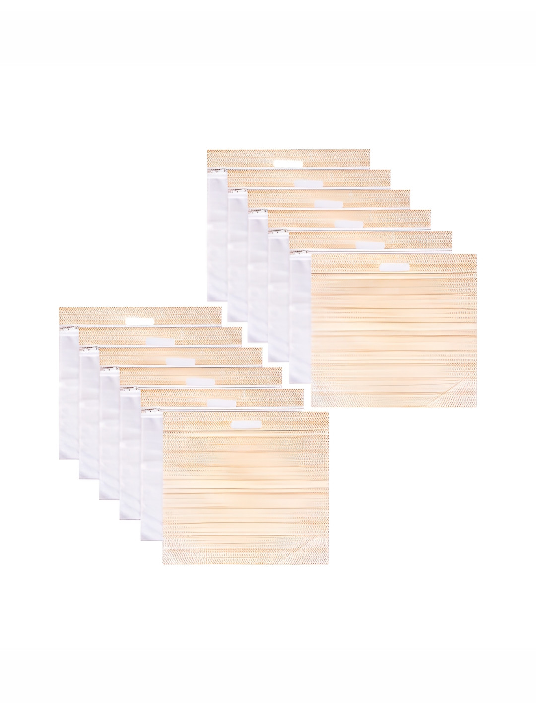 Aura Brown & White 12 Pieces Single Packing Top Visible Window Saree Bags