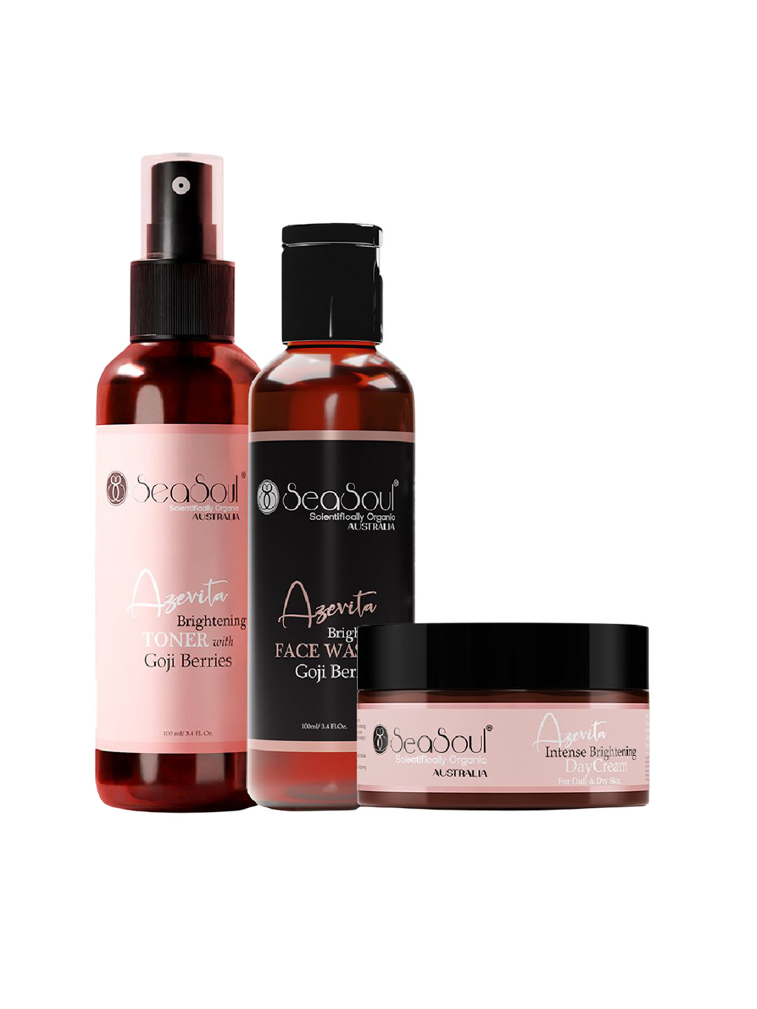 Seasoul Set Of 3 Azevita Brightening Toner- 100 ml- Face Wash- 100 ml & Day Cream- 50 g