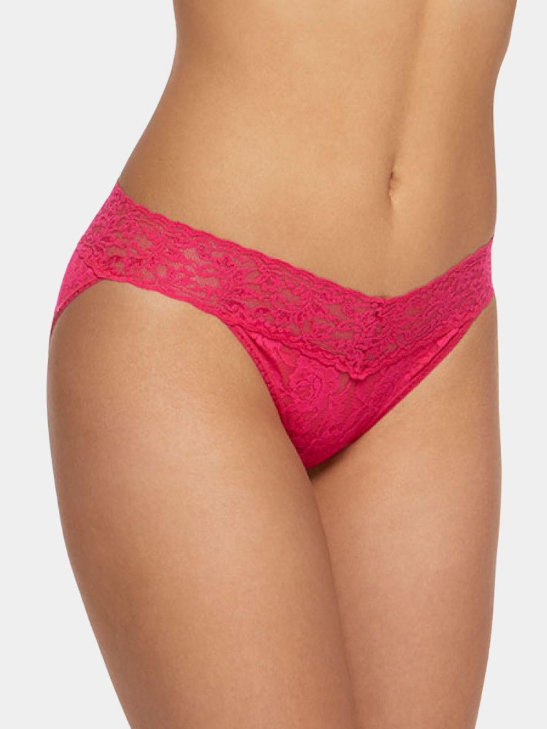 SweetFlirt Enterprises Women Pack of 2 Lace Fabric Seamless Thong Briefs