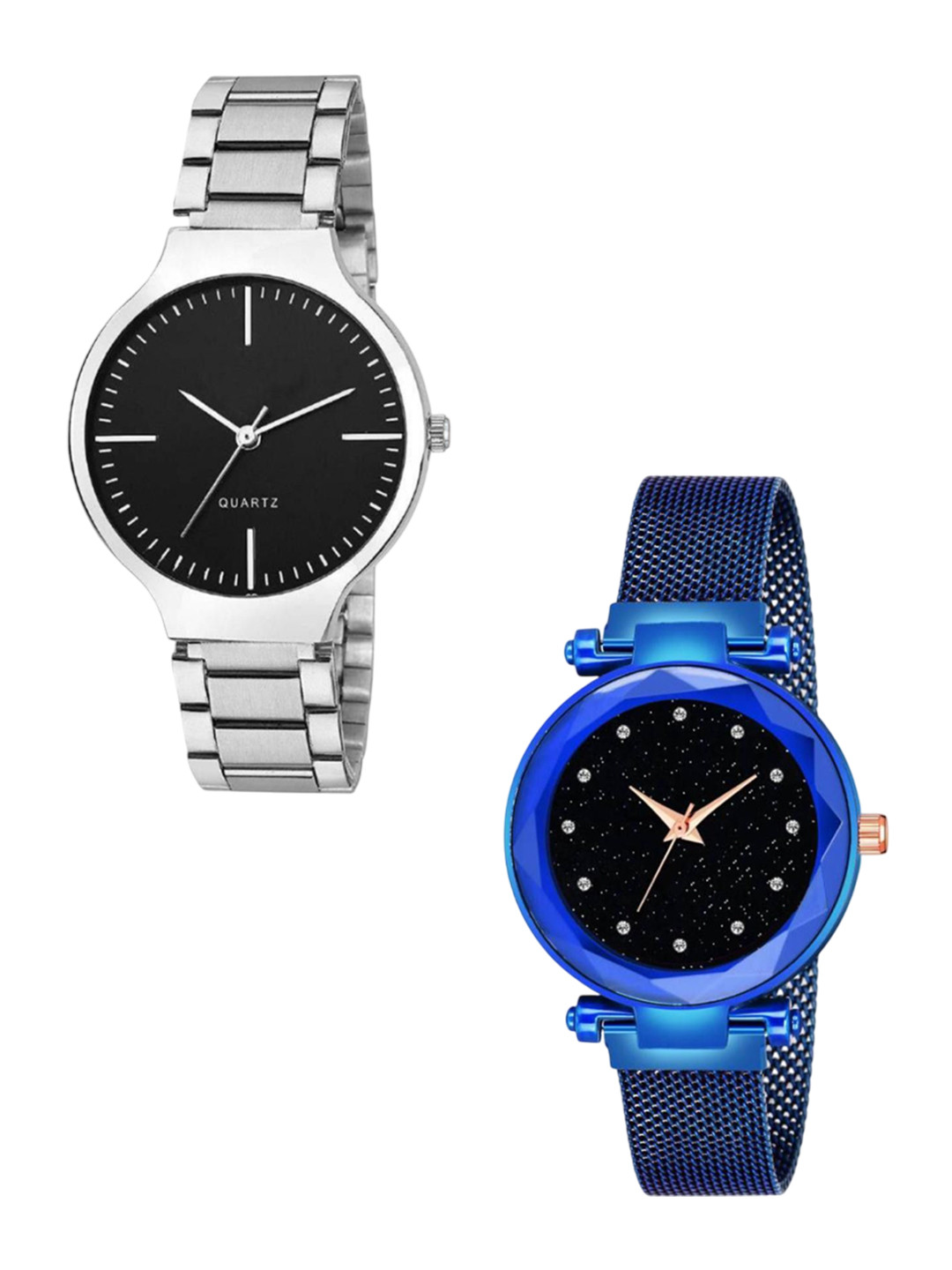 Miss Perfect Women Set Of 2 Embellished Dial & Bracelet Style Straps Analogue Watch CO376