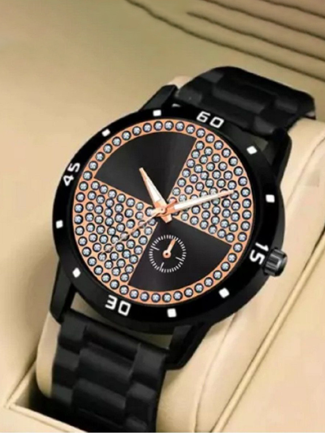 Miss Perfect Men Embellished Dial & Bracelet Style Straps Digital Watch CO_65