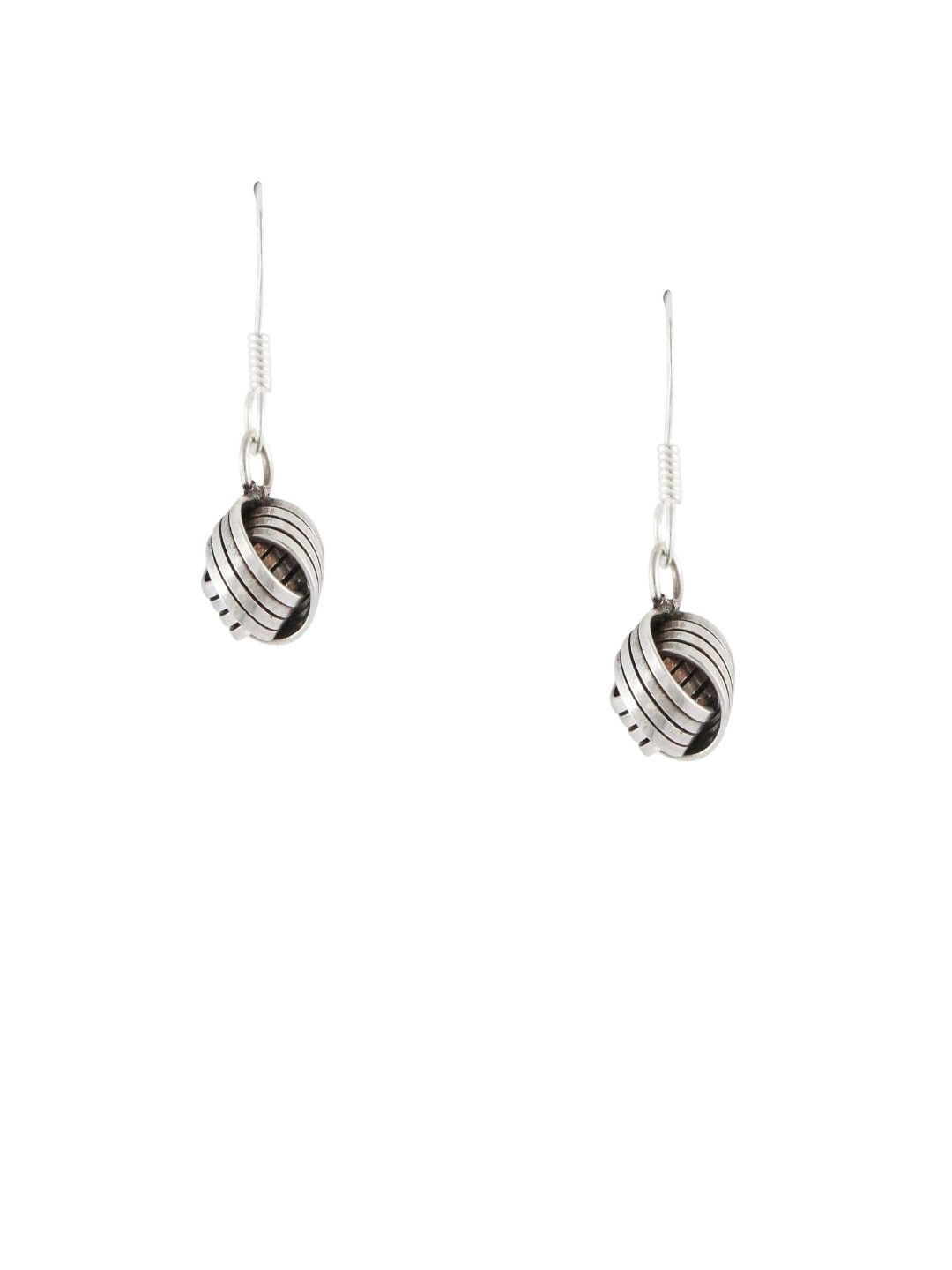 LBV Silver Plated Circular Shaped Drop Earrings