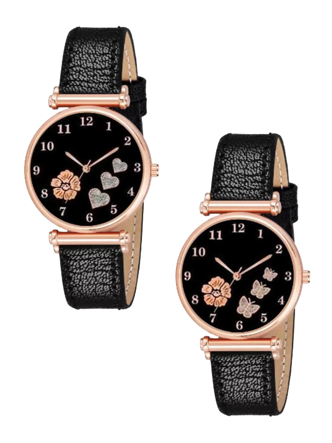 Miss Perfect Women Set Of 2 Printed Dial & Leather Straps Analogue Watch Cvv302