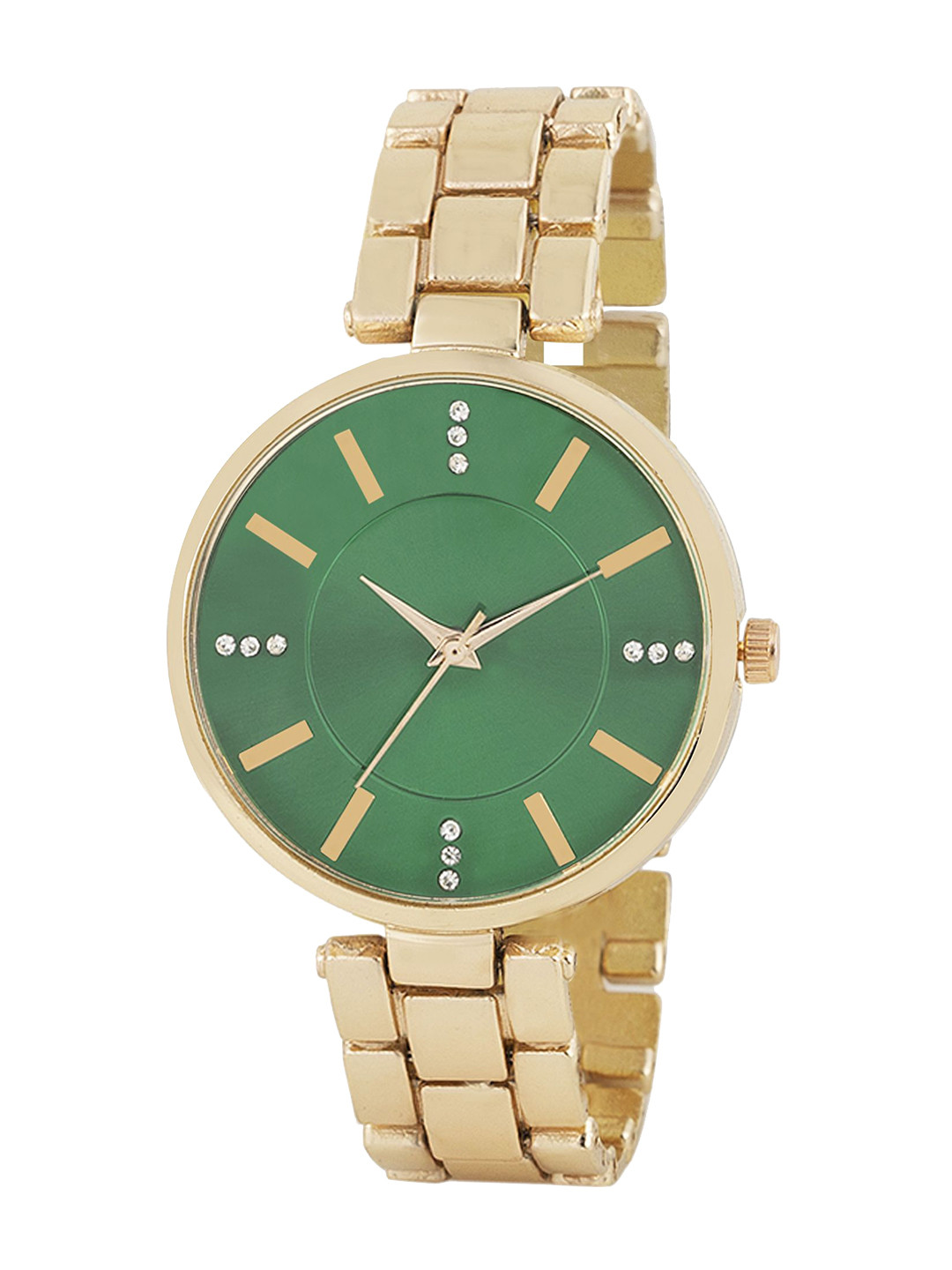 FROZIL Women Round Dial & Stainless Steel Straps Analogue Watch CK-GREEN-2BR
